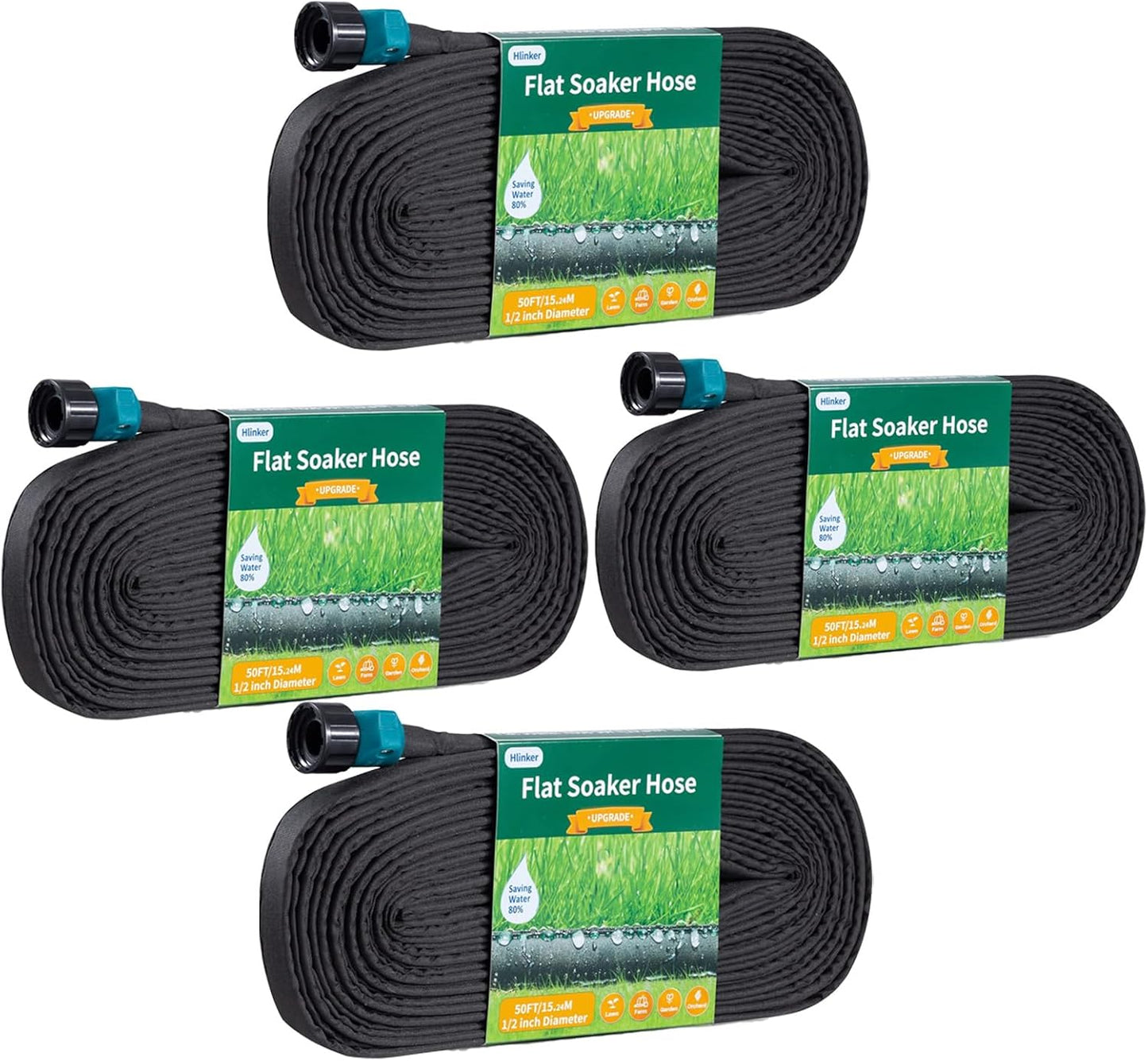 Flat Soaker Hose 200FT for Garden Beds - Efficient Watering Solution
