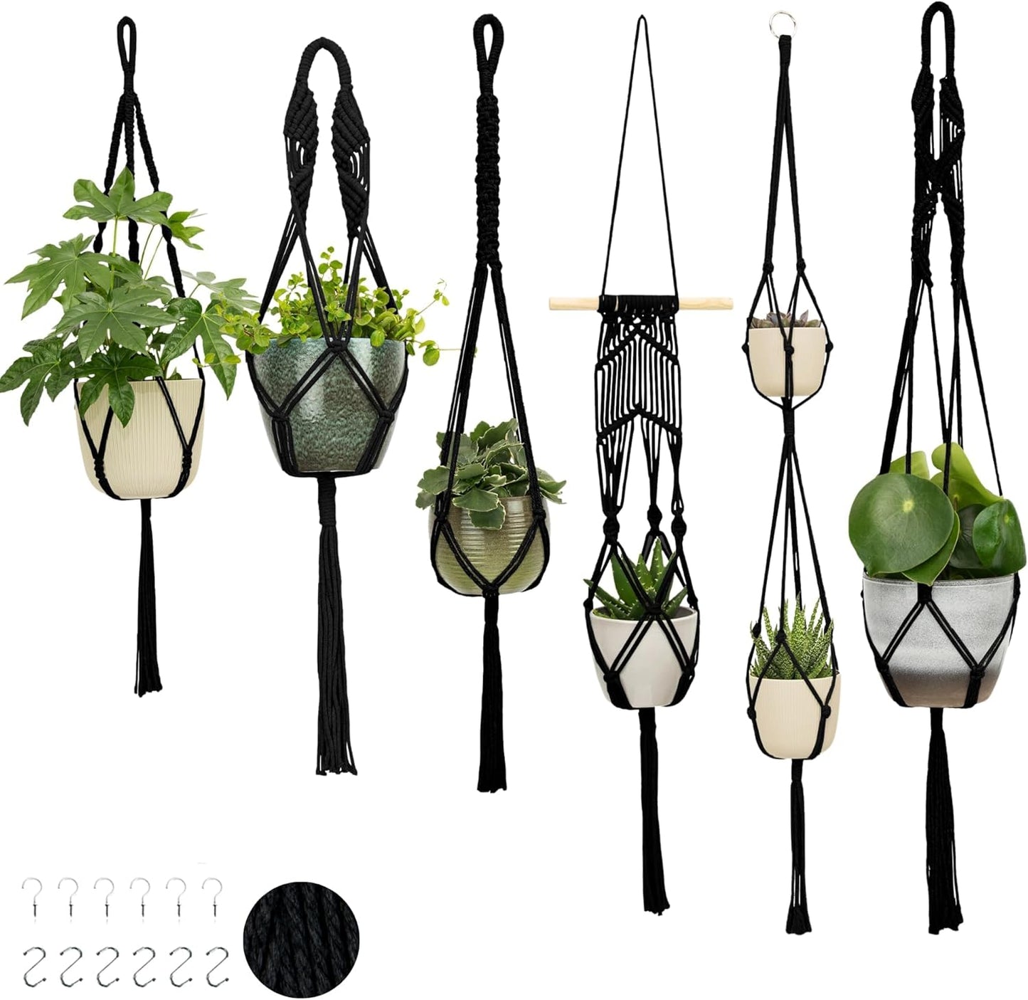 Nook Theory 6 Pack Macrame Plant Hanger for Indoor Plants