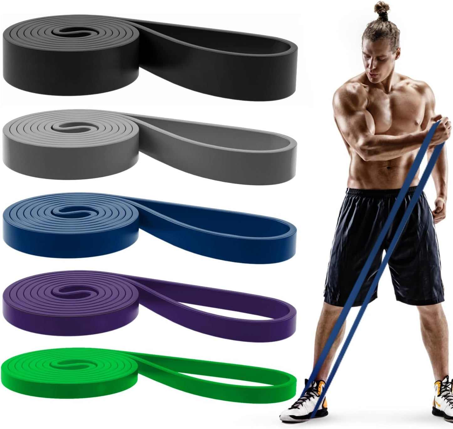 Pull Up Bands Set for Men & Women - Resistance Bands for Workouts