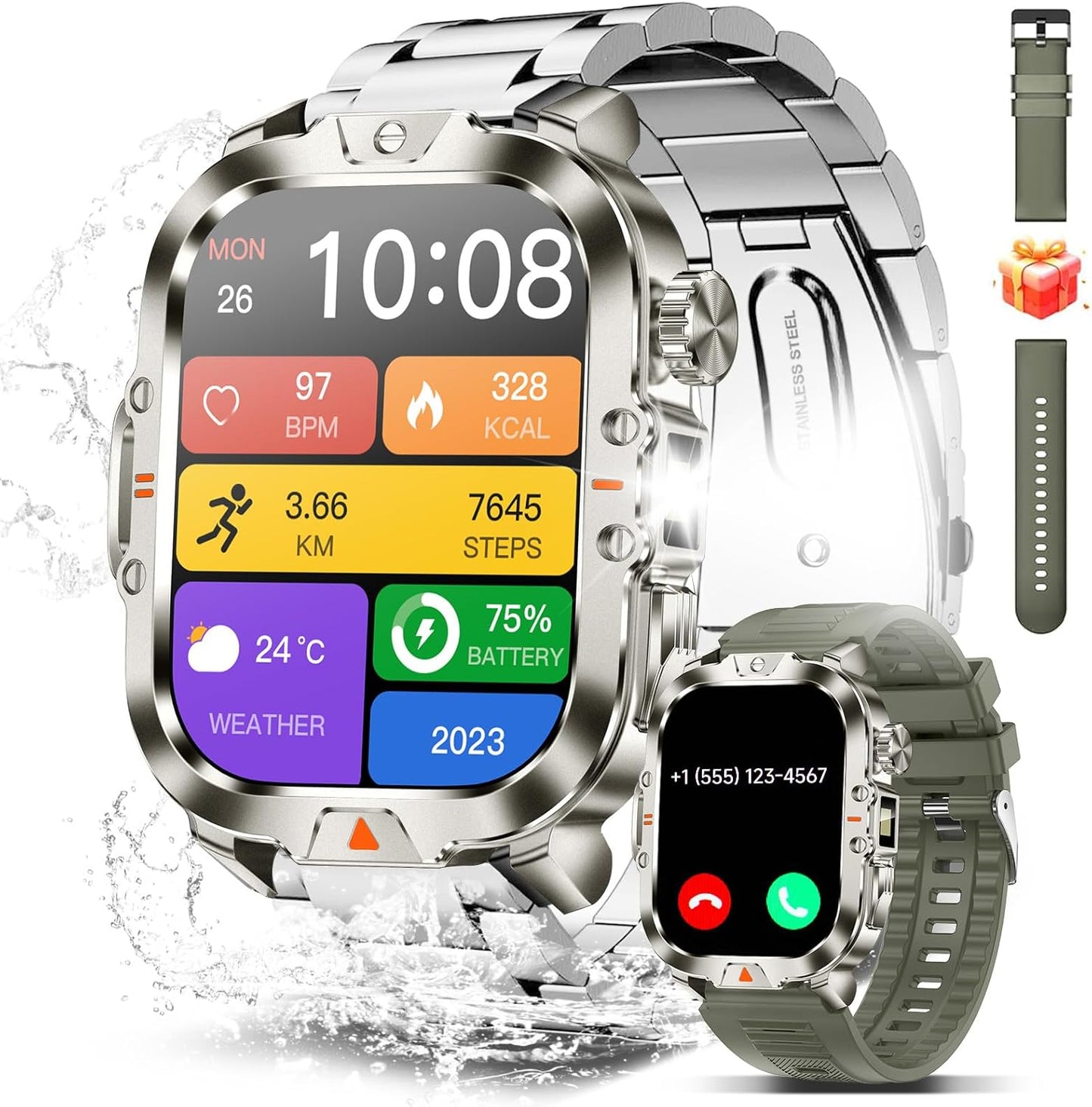 Multi-Sport Smartwatch: Answer Calls, 30-Day Standby IP68