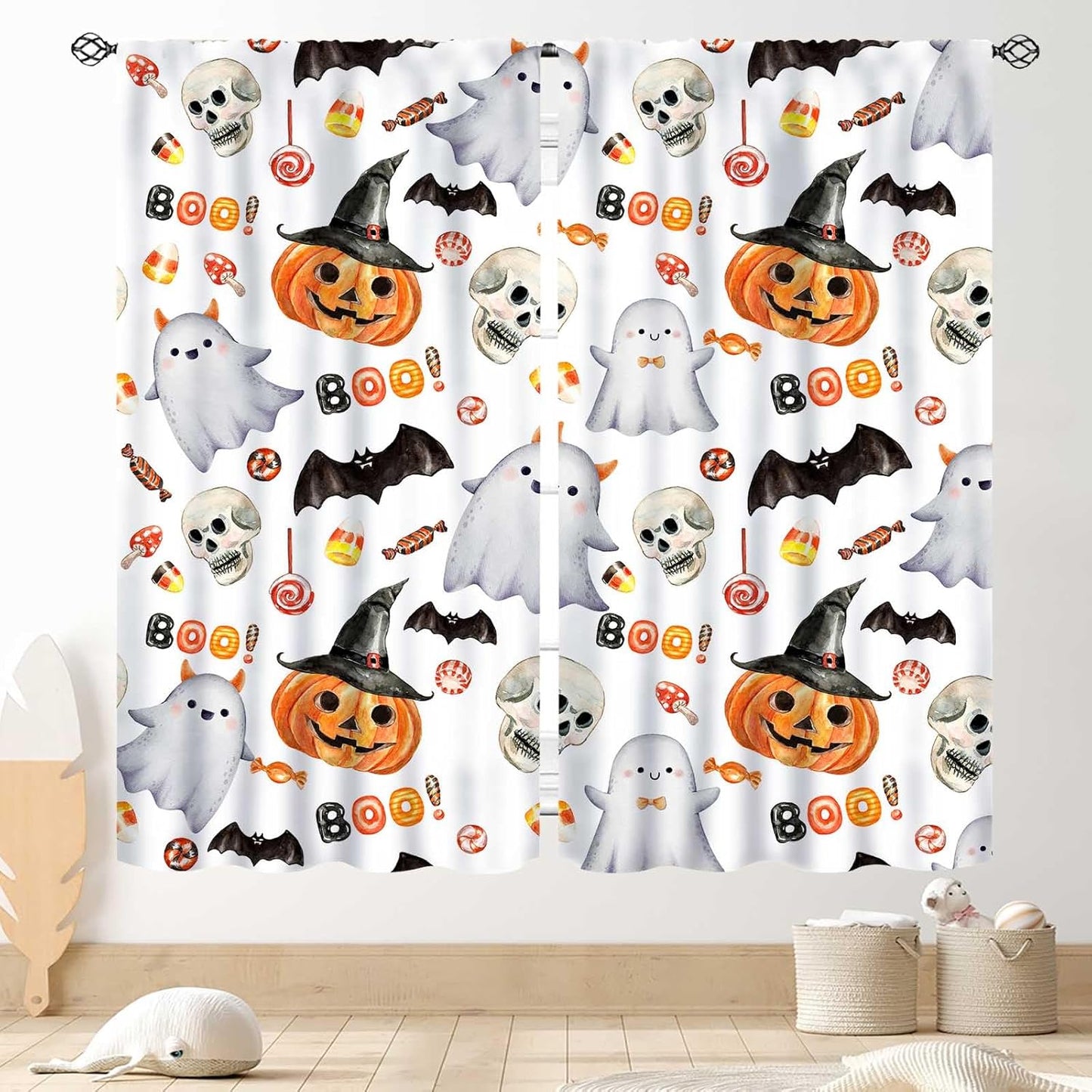 Spooky Chic Halloween Curtains 42x45 by TKUYO