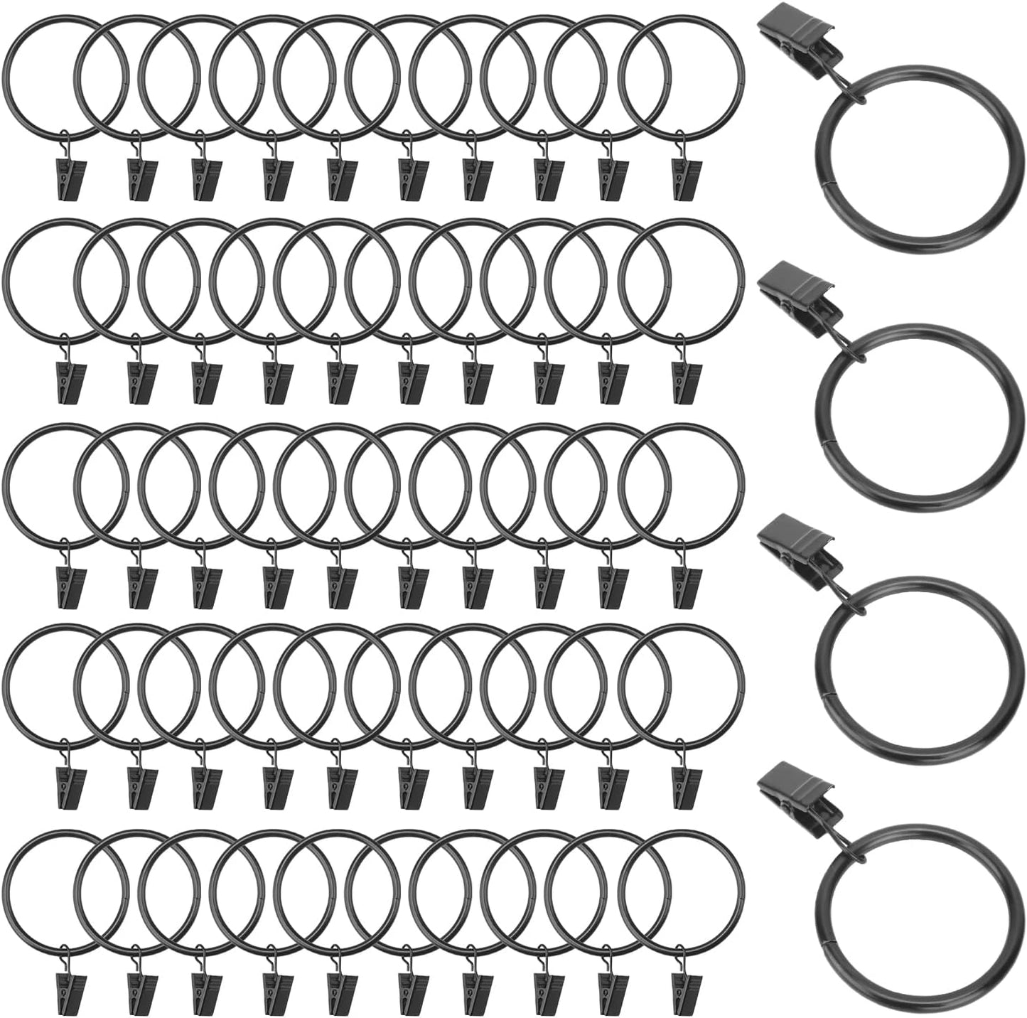 GENHAKON 1.5 Inch Metal Curtain Rings: Rustproof & Stylish