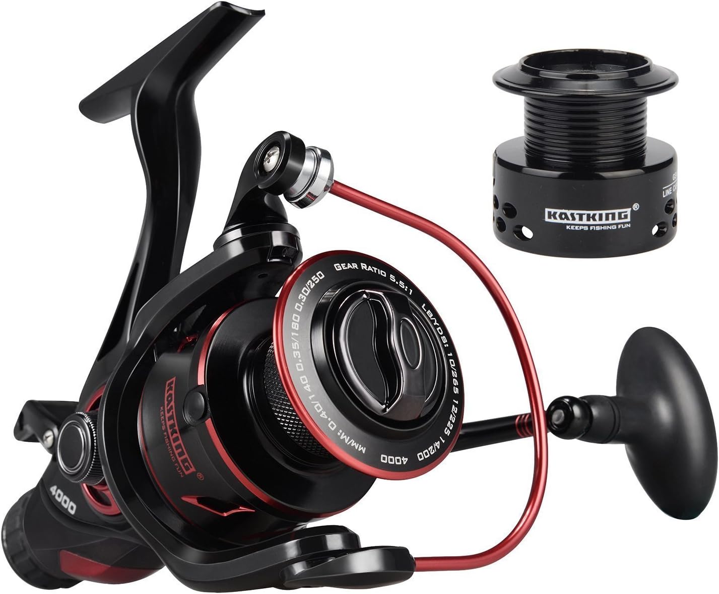 KastKing Sharky Baitfeeder III Spinning Reel - Smooth Carbon Drag for Live Bait Action