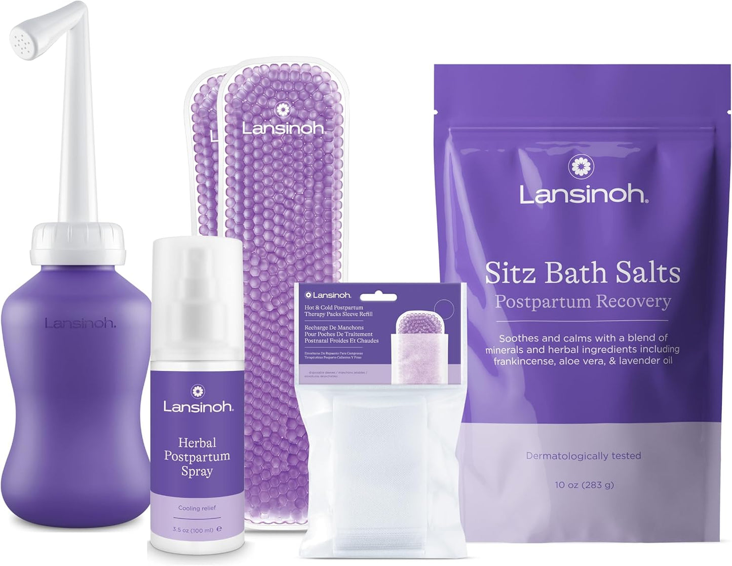 Lansinoh Soak & Soothe Postpartum Recovery Kit for New Moms