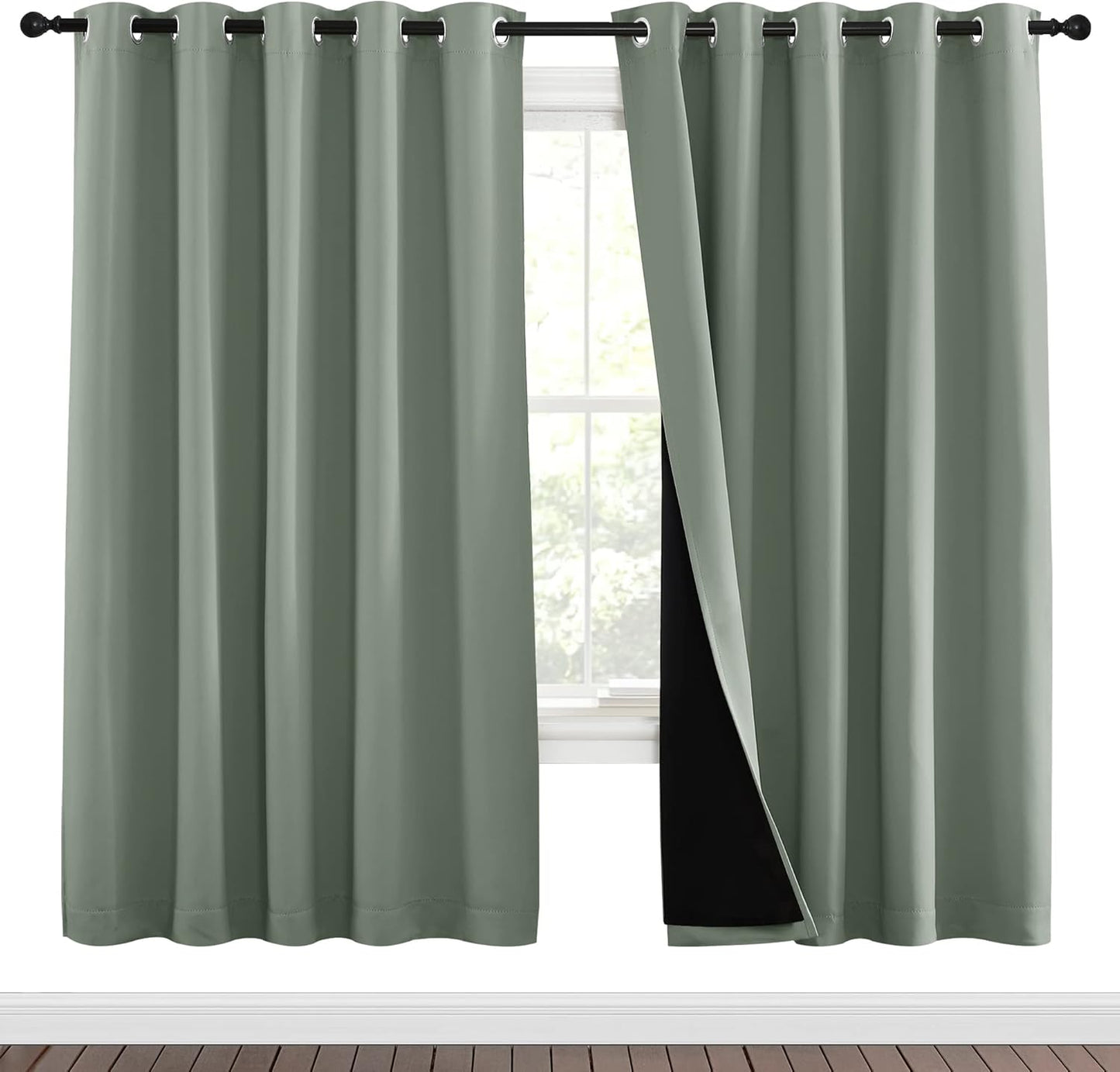 NICETOWN 100% Blackout Window Curtain Panels for Total Darkness