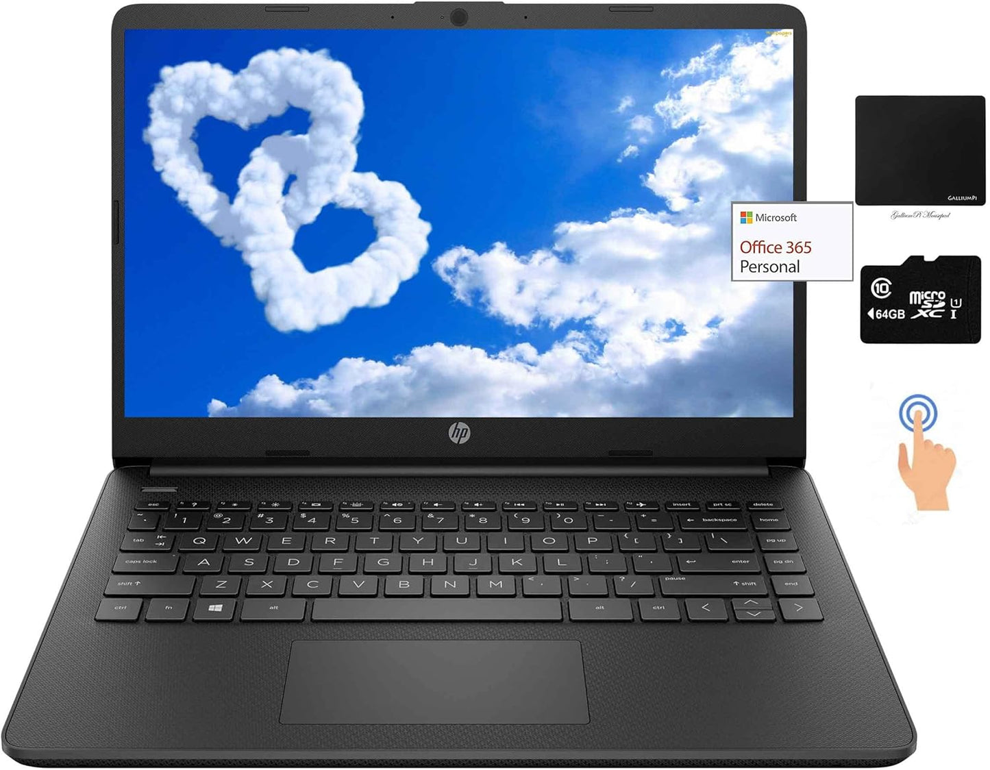 HP 14in Thin Light Touchscreen Laptop with 8GB RAM and 128GB Storage