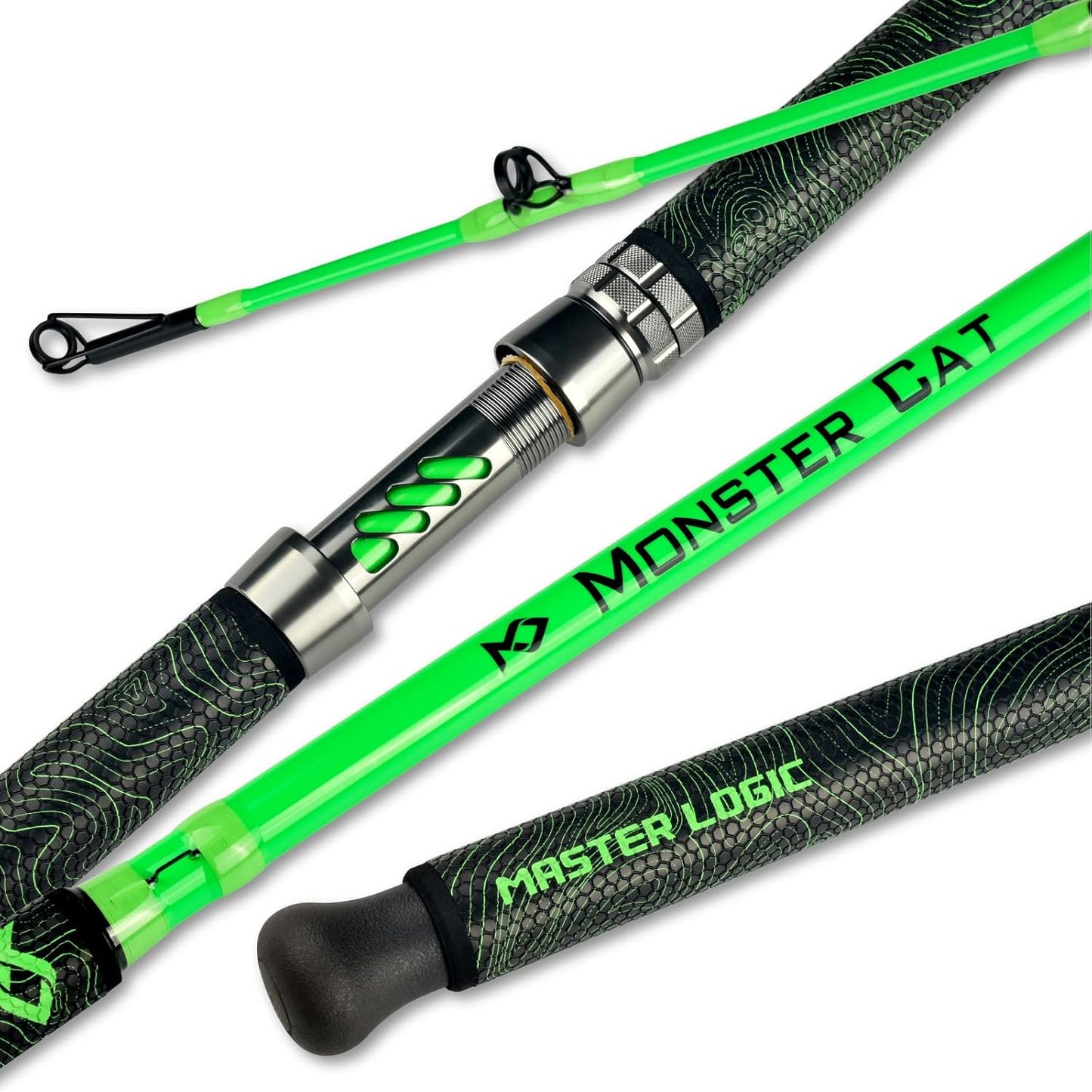 MASTER LOGIC Glow Catfish Rod - Durable S-Glass & Carbon, Super Grip, EVA Foam