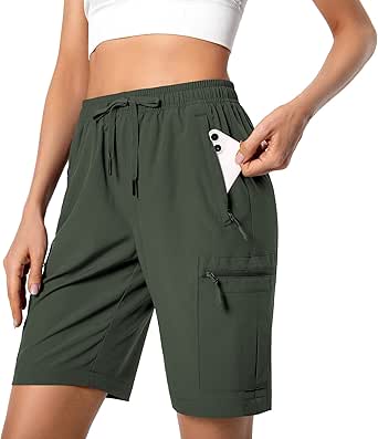 Women's Lightweight Hiking Cargo Shorts for Travel and Golf