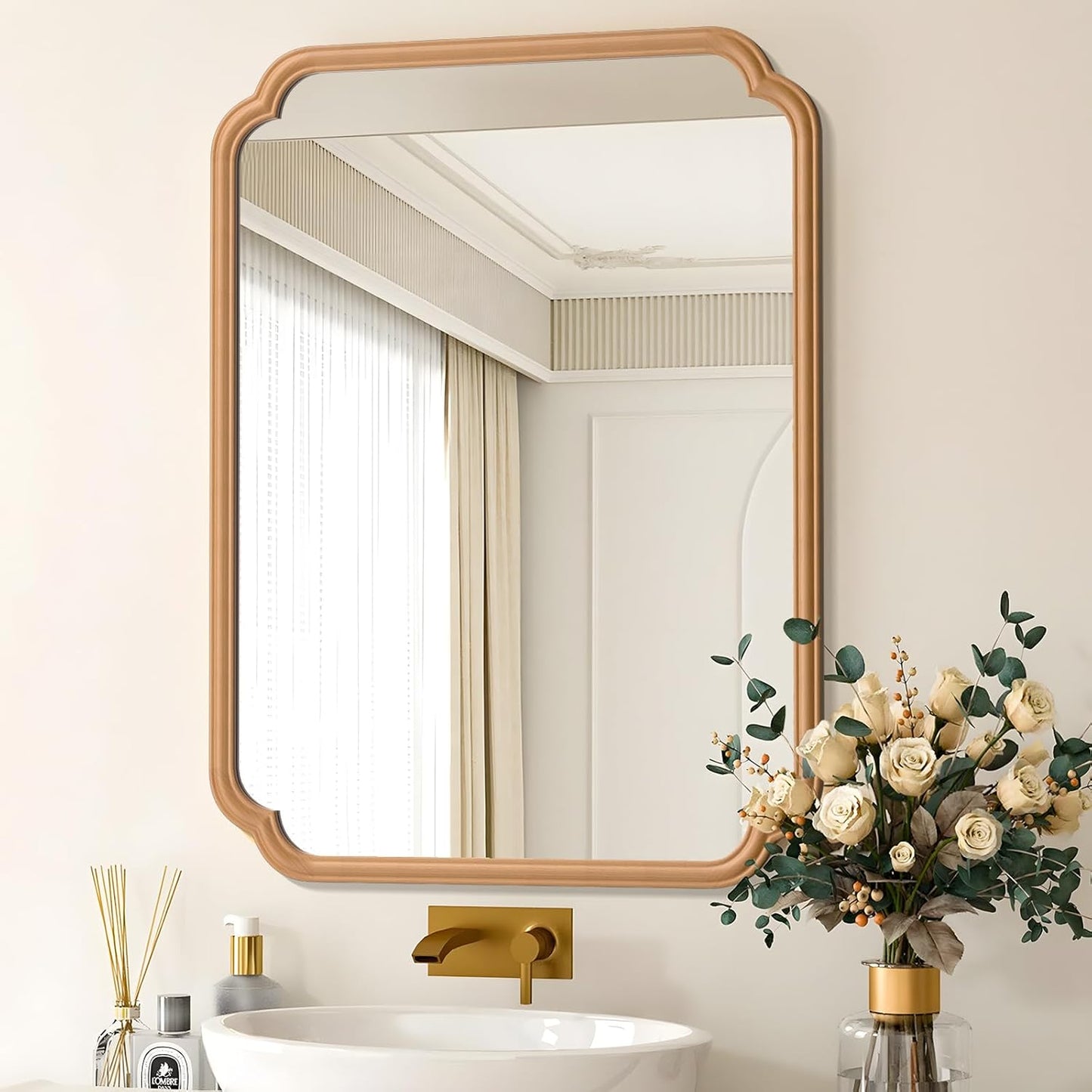 Wood Bathroom Mirror for Over Sink - Rustic 30x40 Design