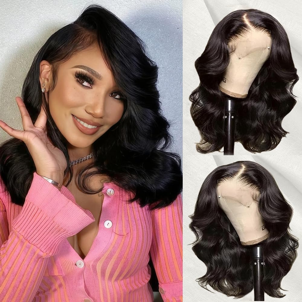 Bob Wig Human Hair 13x4 Frontal Lace Wig for Women 16 Inch