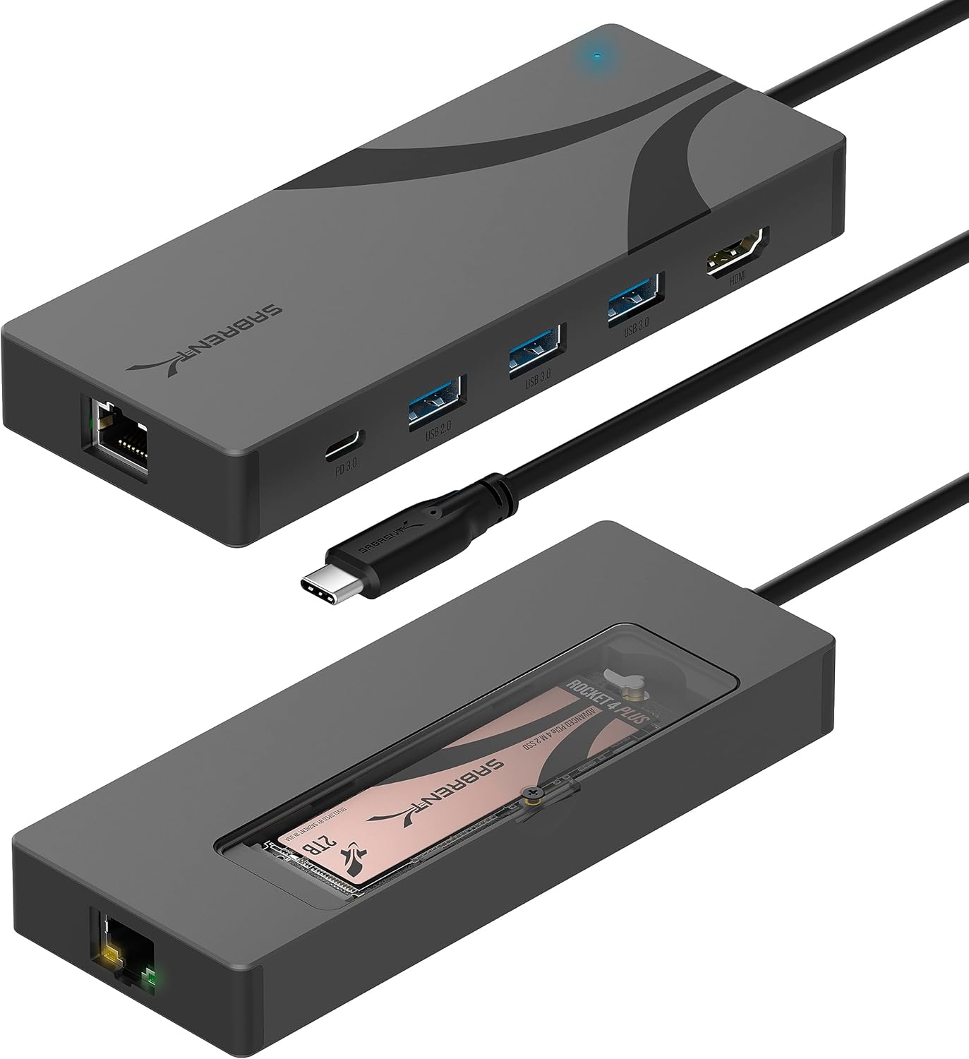 Sabrent USB-C Hub with M.2 SSD Slot and 4K HDMI Output