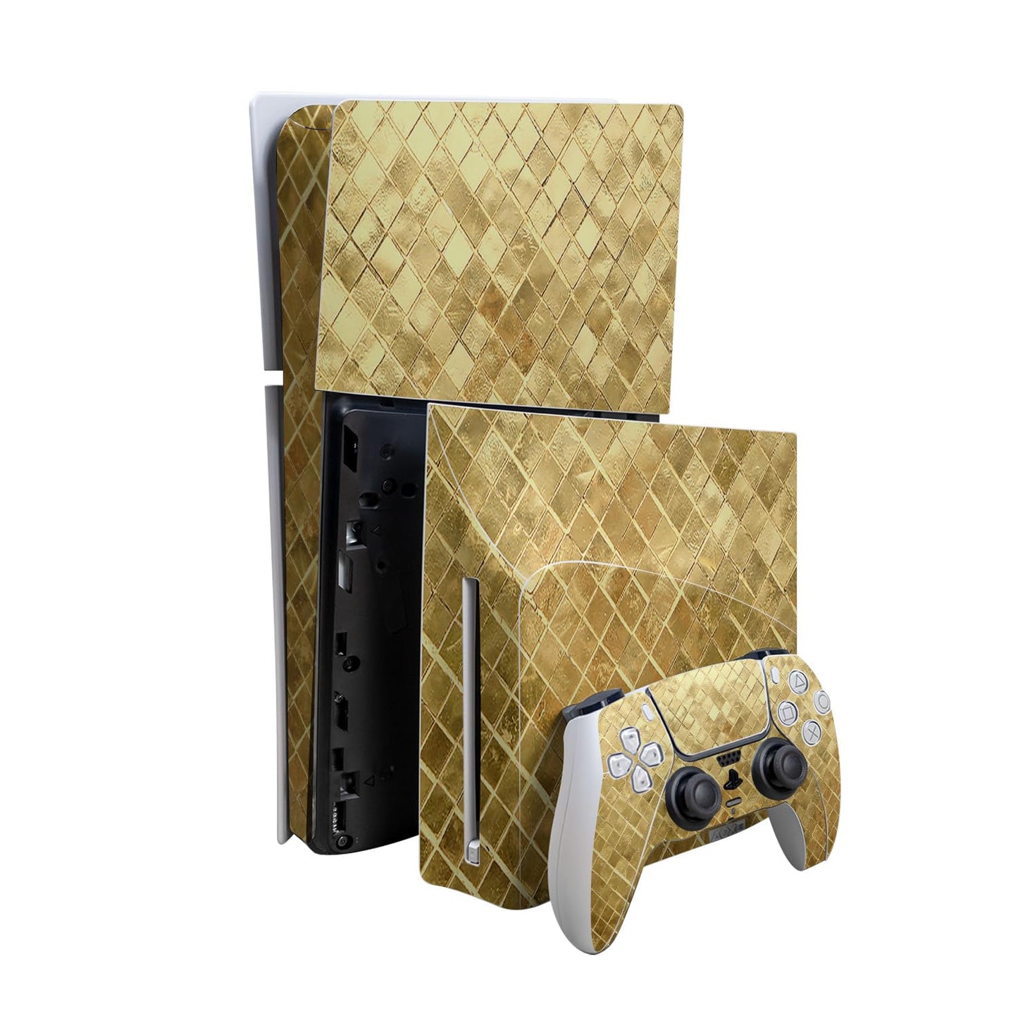 Gold Tiles PS5 Skin - Premium 3M Vinyl Wrap
