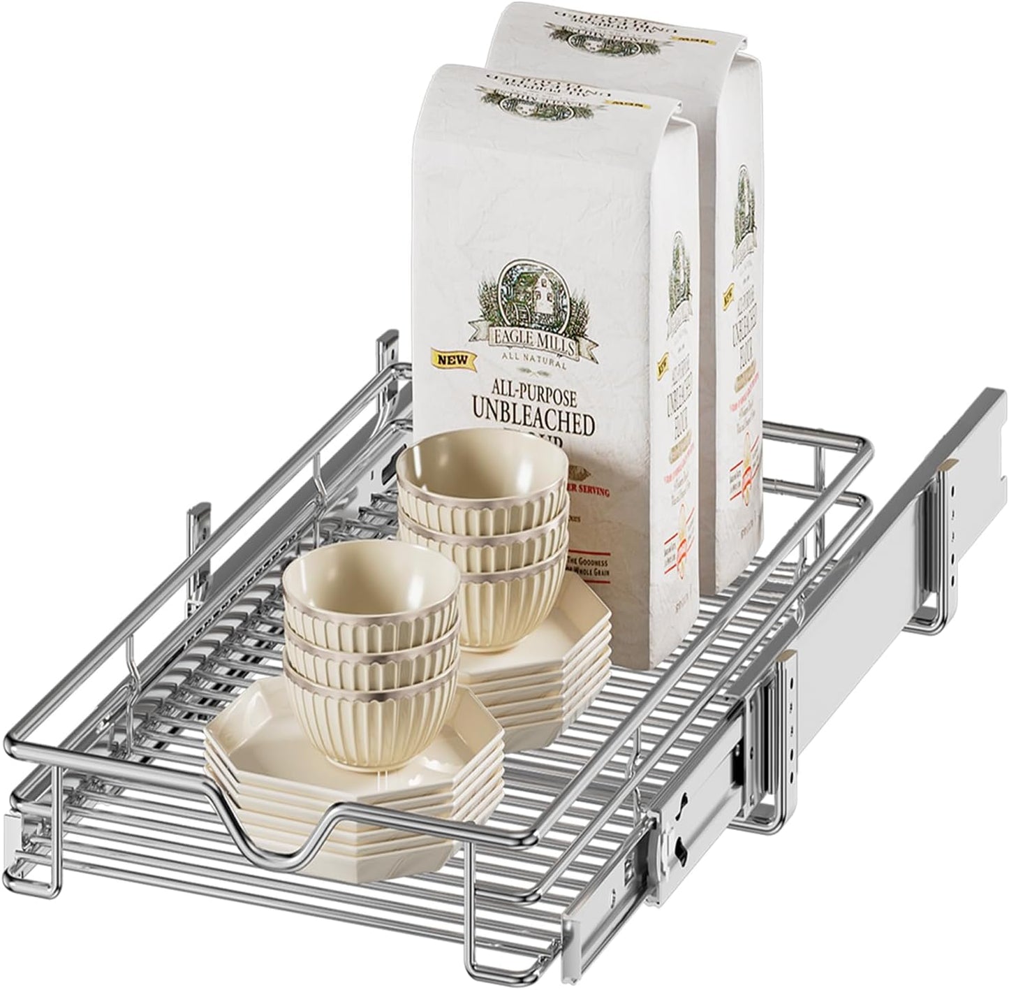 DINDON Pull Out Cabinet Organizer for Easy Kitchen Access