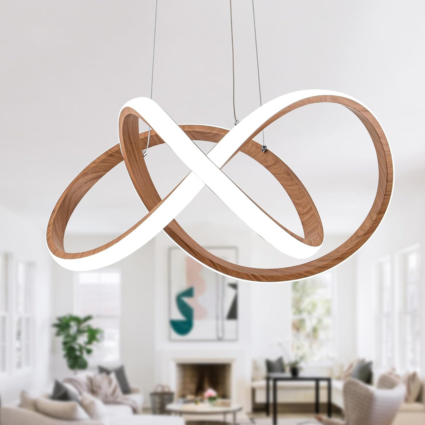 MAYNA Modern LED Chandelier with Adjustable Height for Any Room