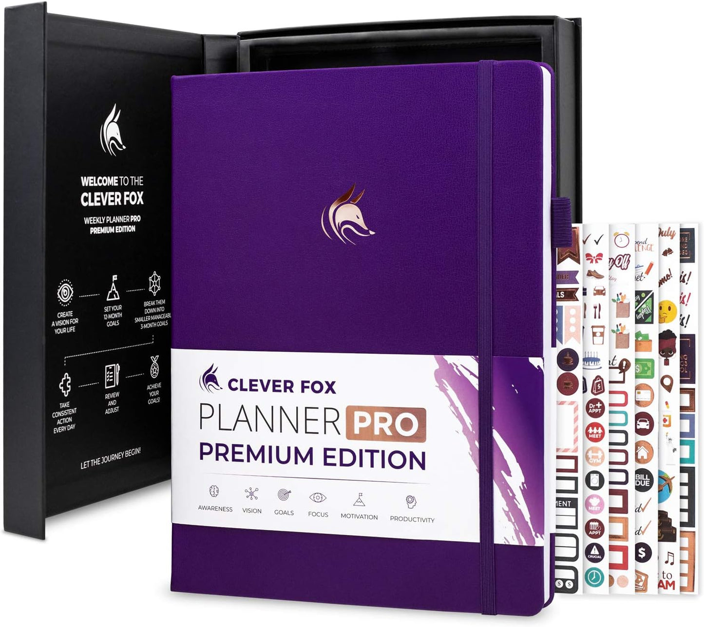 Clever Fox Planner Pro Premium: Luxurious Weekly & Monthly Planner