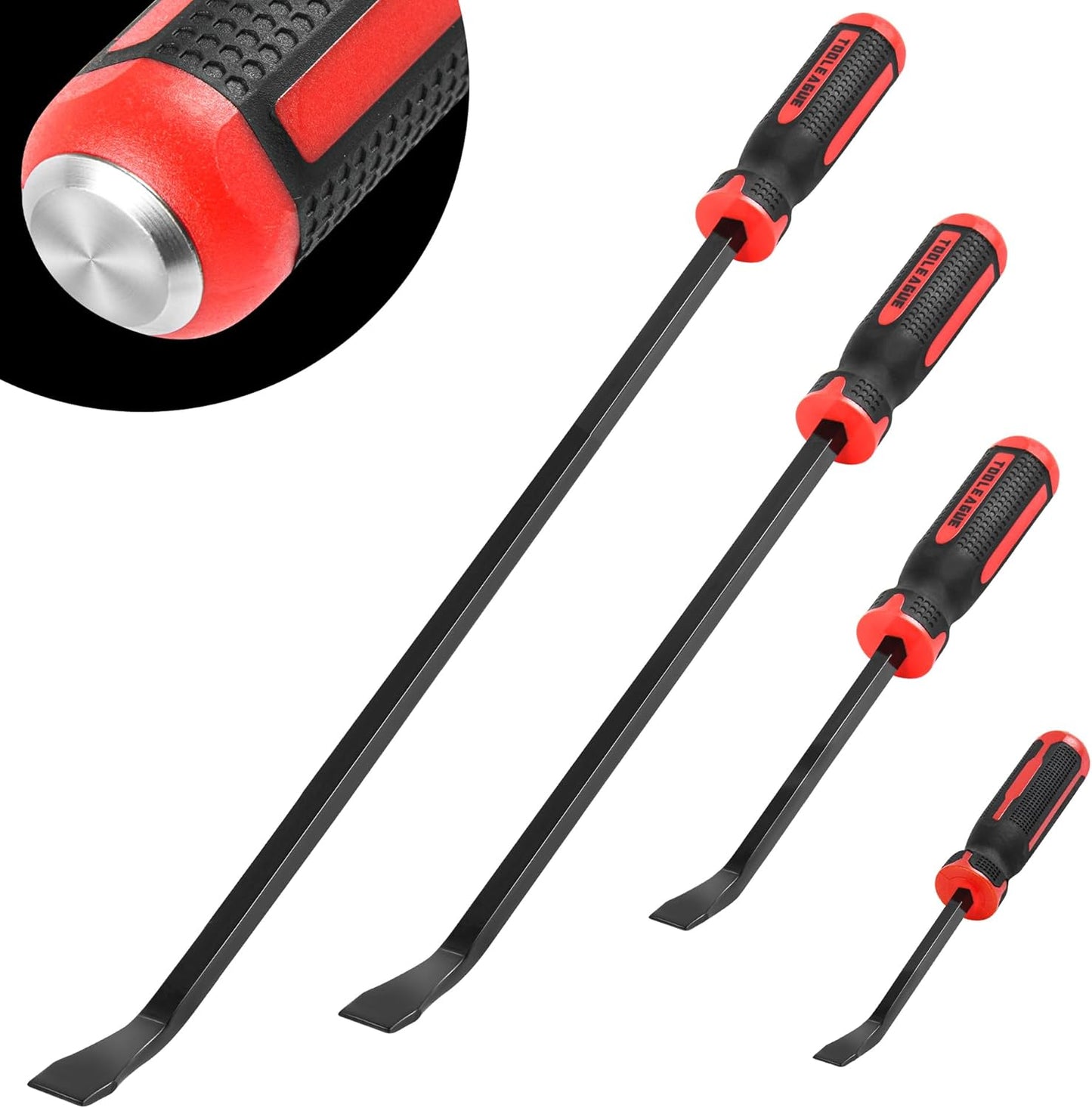 TOOLEAGUE Utility Pry Bar Set - Heavy Duty 4Pcs Mechanic Tools
