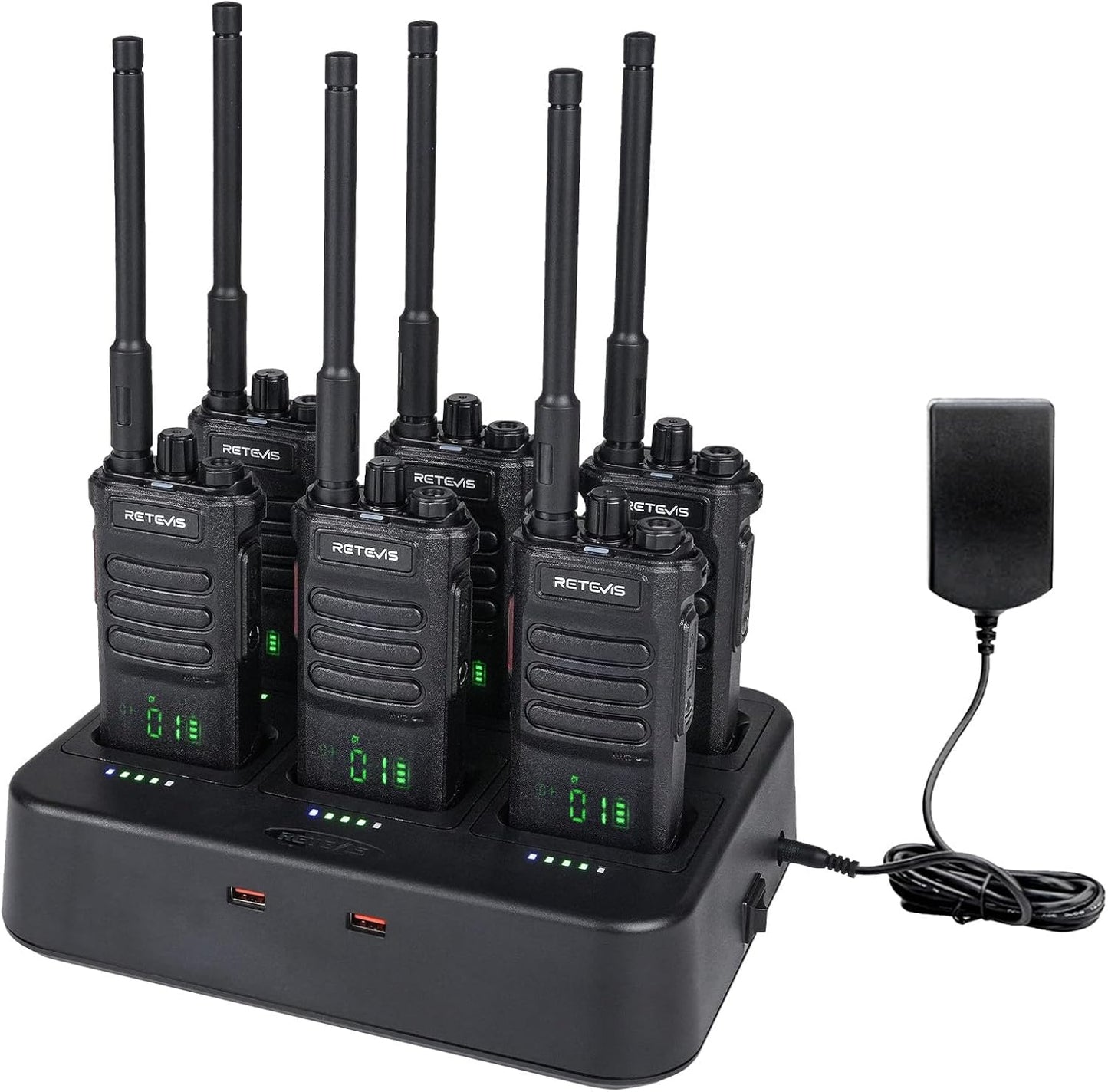 Retevis RT86 Long Range Walkie Talkies for Adults - 6 Pack