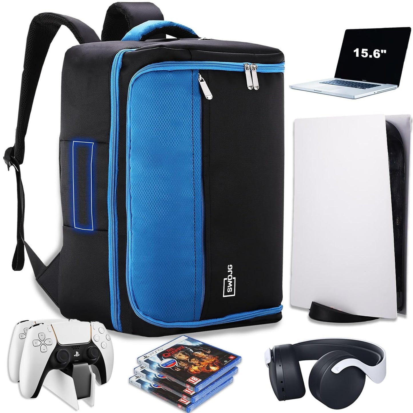 Travel Backpack for PS5 with Laptop Compartment and Accessories