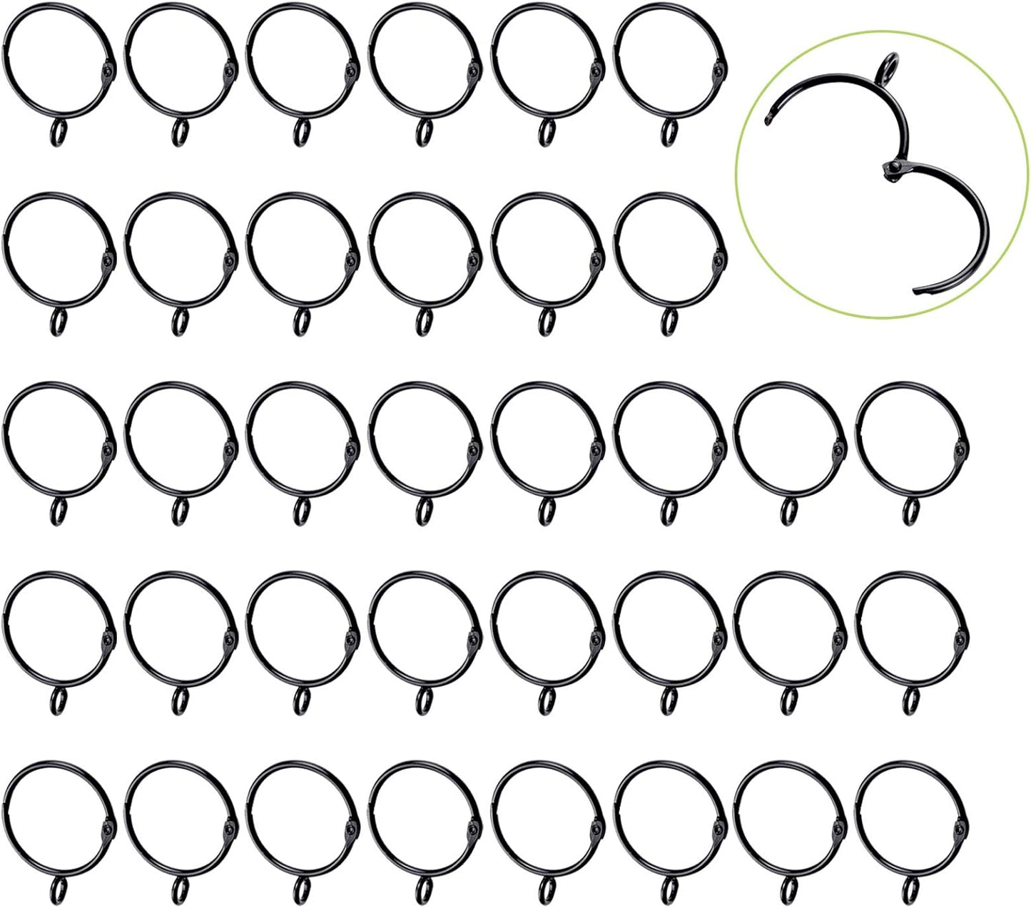 UFURMATE Metal Shower Curtain Rings - Rustproof, Decorative, Openable