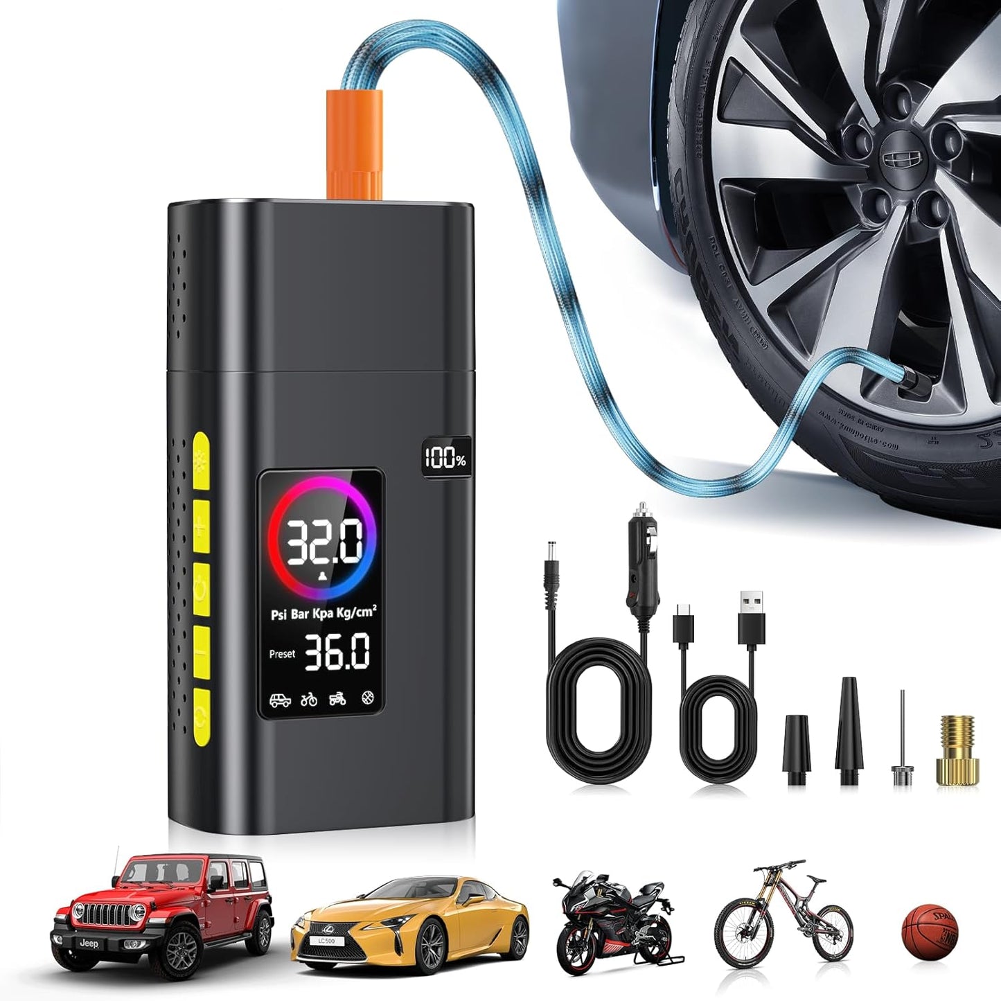 Fast Inflate Anywhere with 180PSI Air Compressor by AIPOWAY