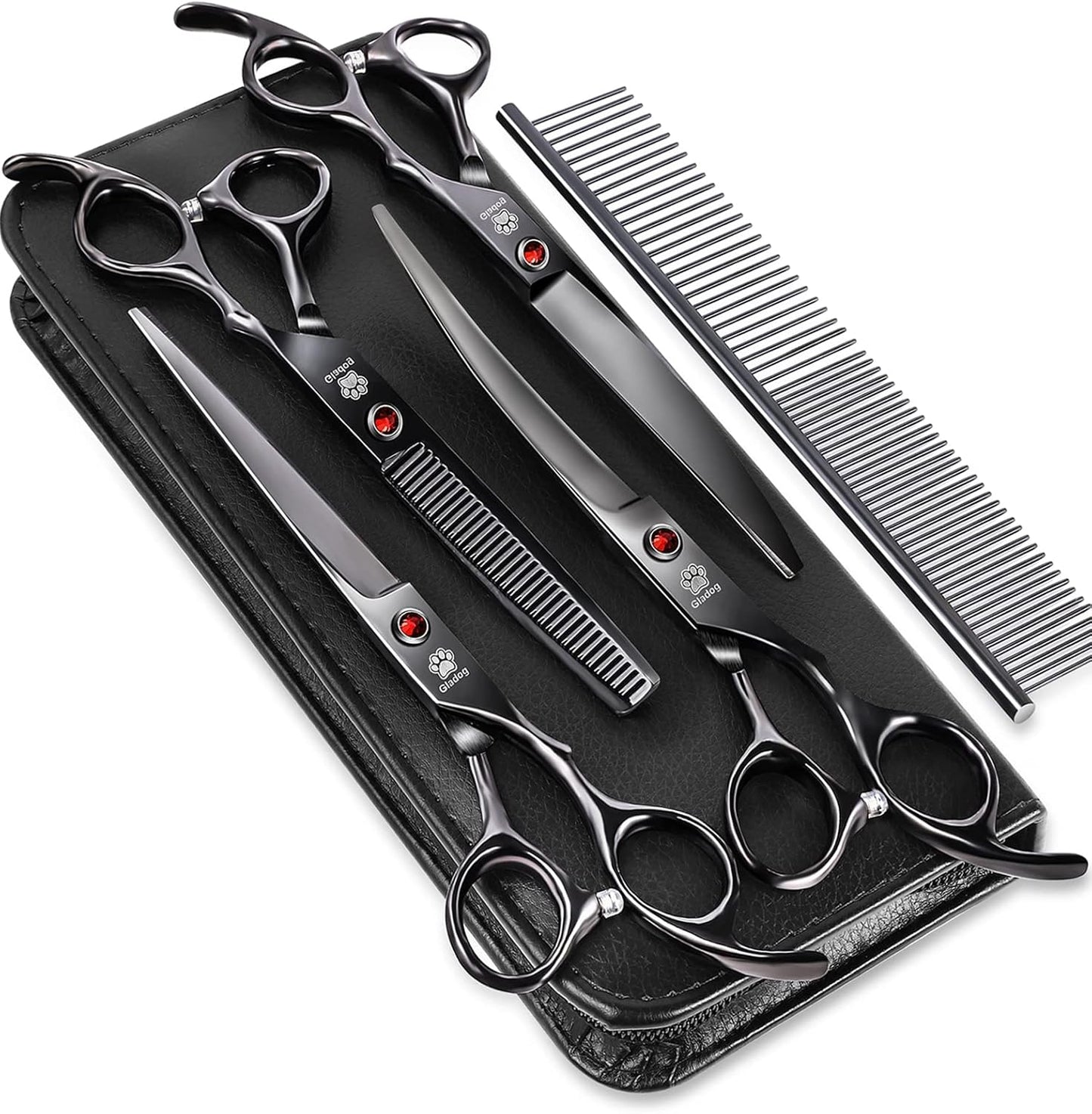 Professional Dog Grooming Scissors Kit with Safety Tips for Pets