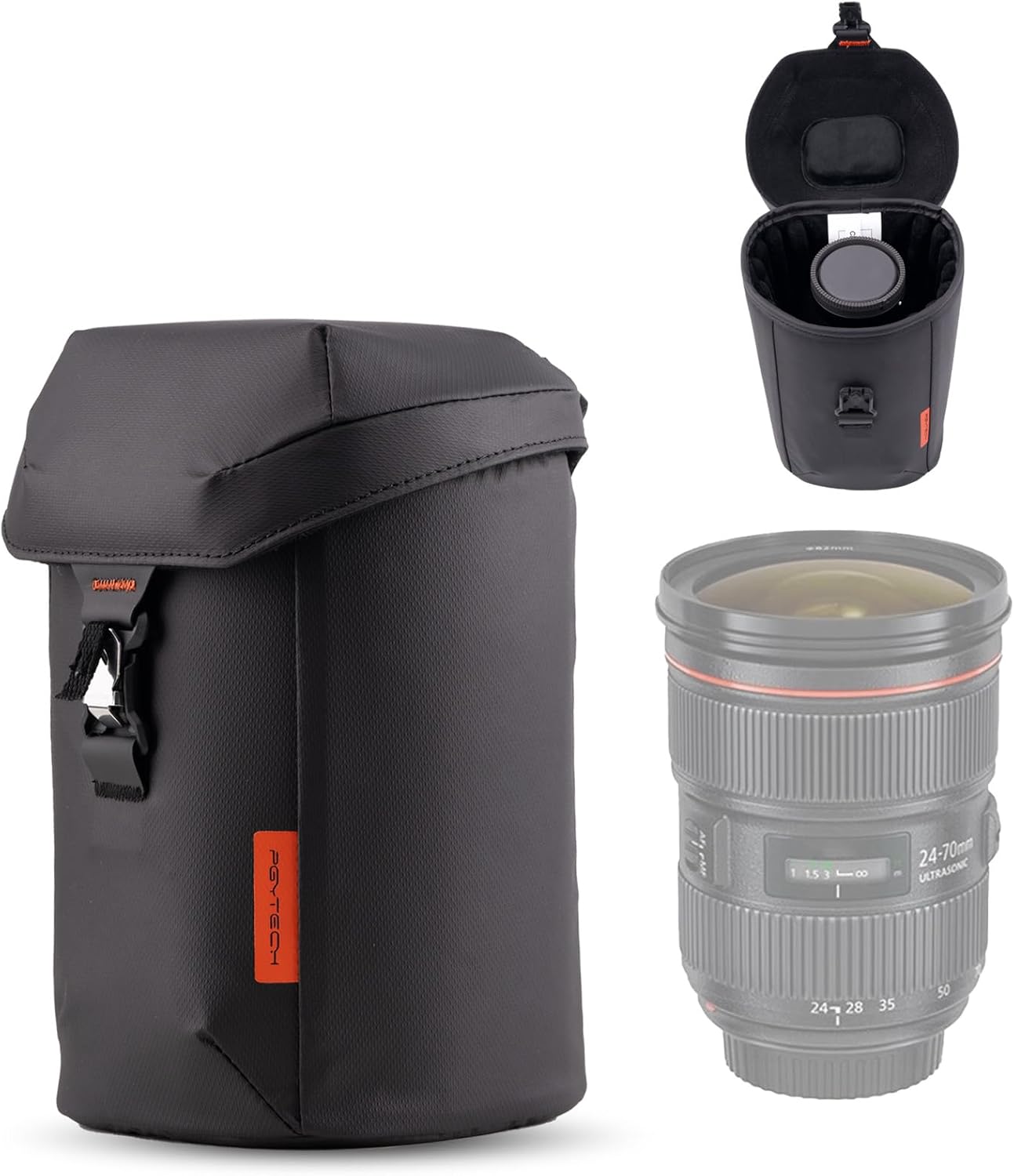 PGYTECH Camera Lens Case: Magnetic Buckle for DSLR Lenses