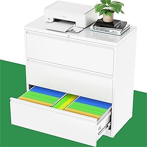 Greenvelly 3 Drawer Lateral File Cabinet for Home Office Use