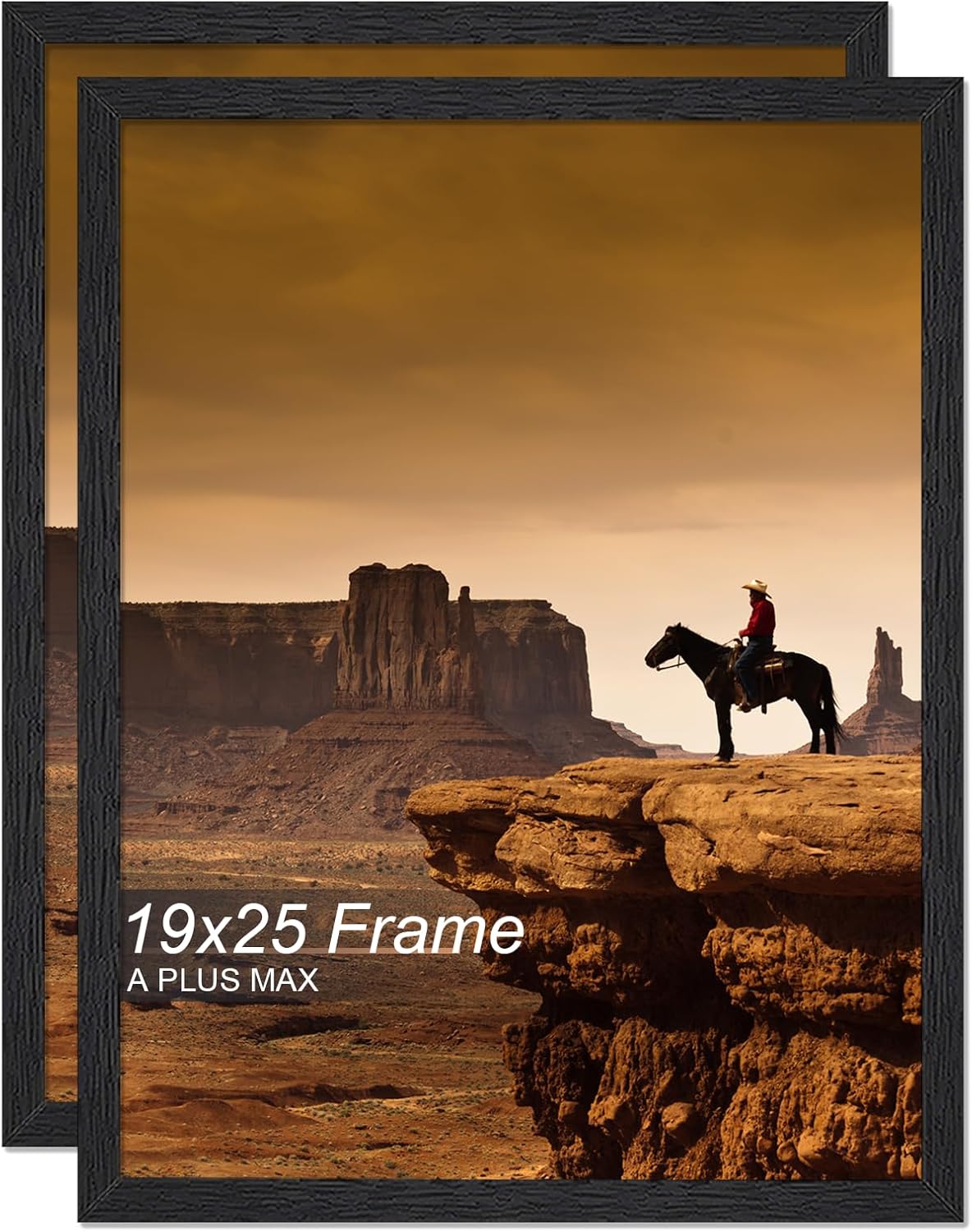 19x25 Picture Frame Set of 2 - Black Engineered Wood Frames