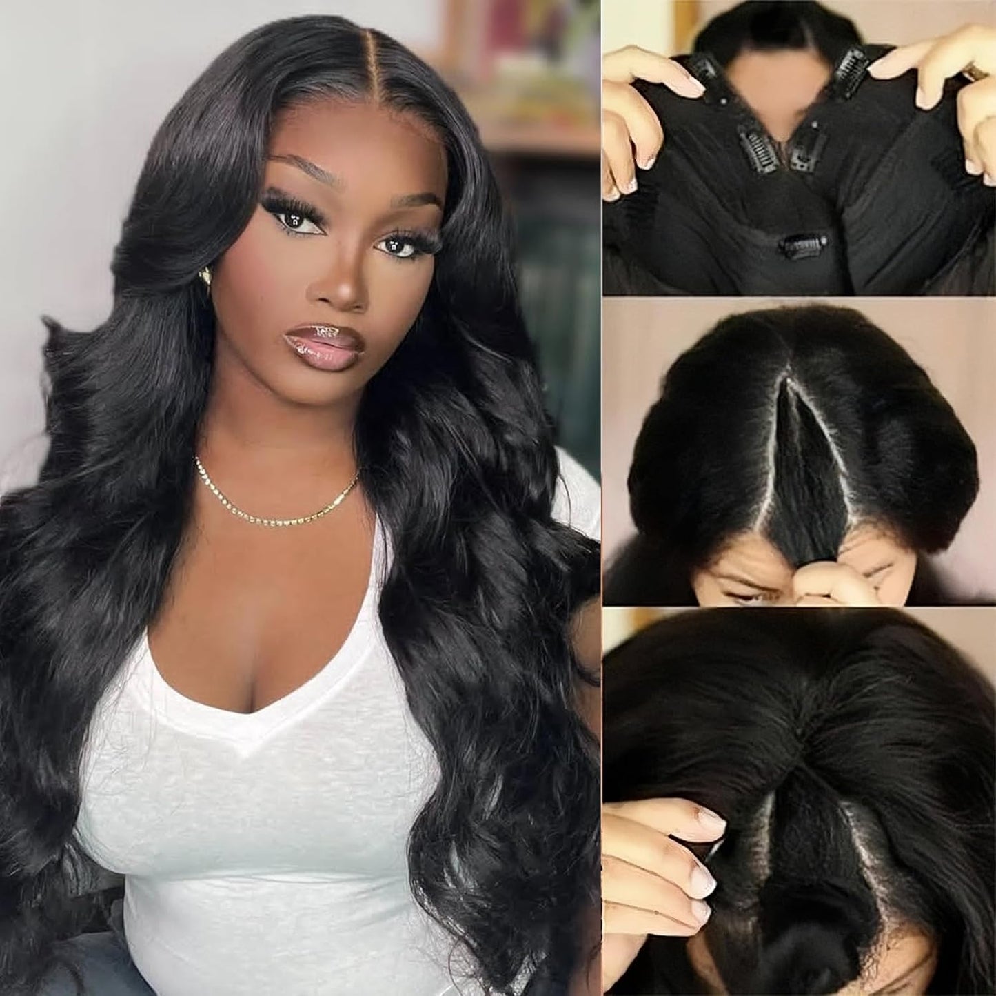 V Part Wig Human Hair Body Wave for Easy Styling and Comfort