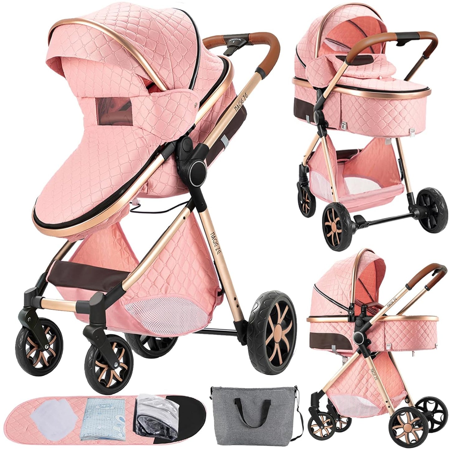 2 in 1 Baby Stroller with Bassinet for Newborns and Toddlers