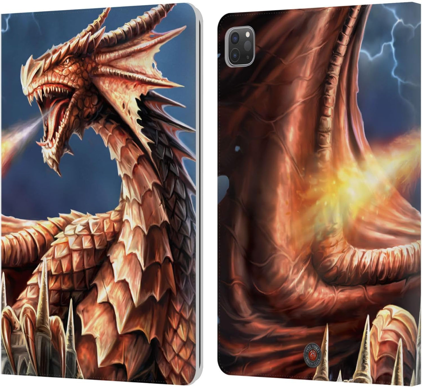 Anne Stokes Fury Dragons Leather Wallet Case for iPad Pro 11