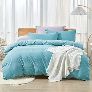 Dreaming Wapiti Queen Duvet Cover Set - Soft Teal Microfiber