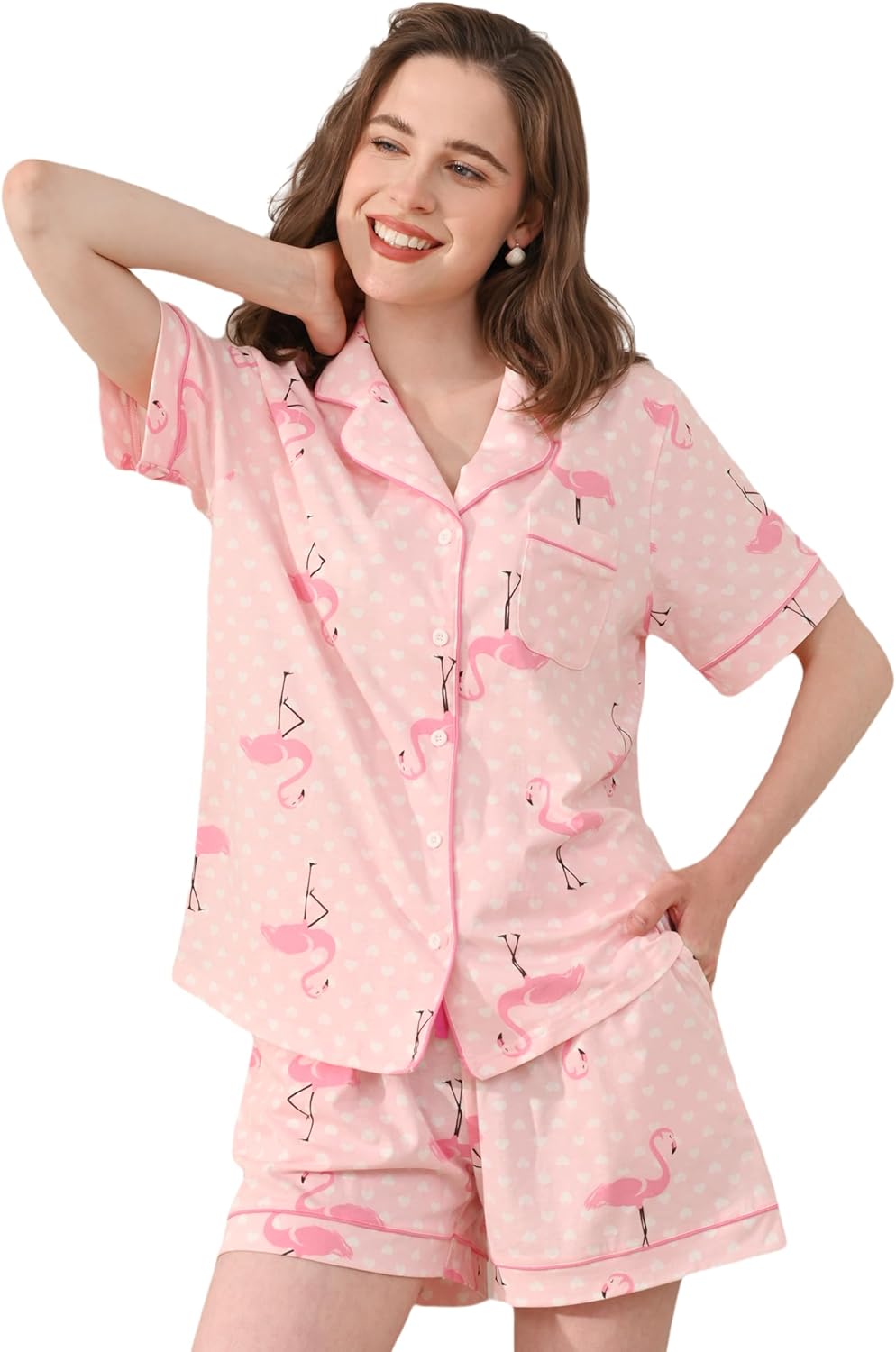 100% Cotton Pajamas for Women Sets Soft Sleepwear Loungewear
