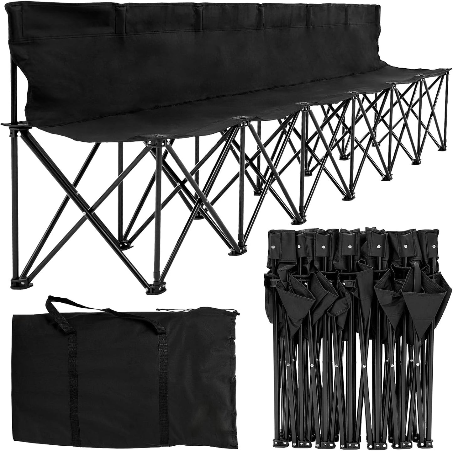 NAIZEA 6-Seat Sports Bench for Camping, Tailgating & Events