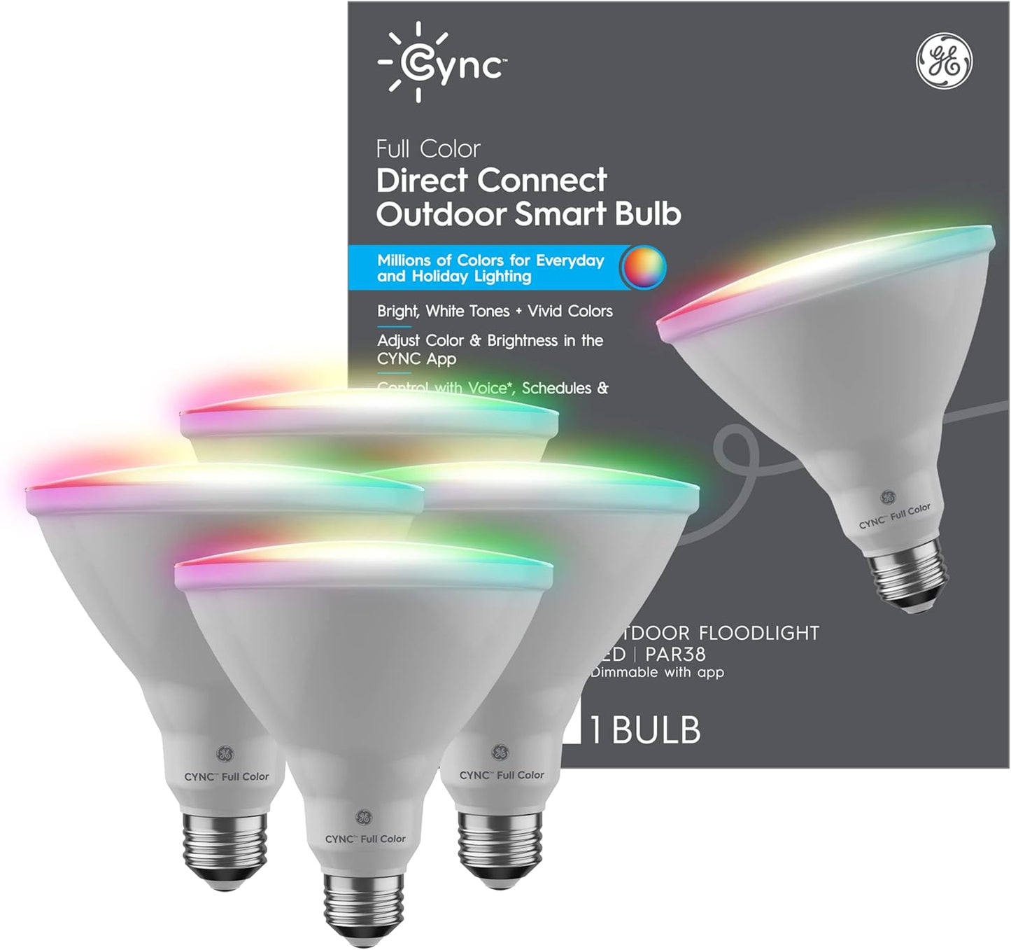 GE CYNC Smart LED Light Bulbs for Color Changing Outdoor Use