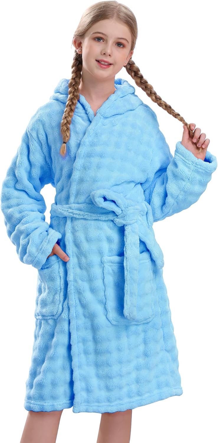 V.&GRIN Girls Hooded Towel Robe - Super Absorbent Quick-Dry