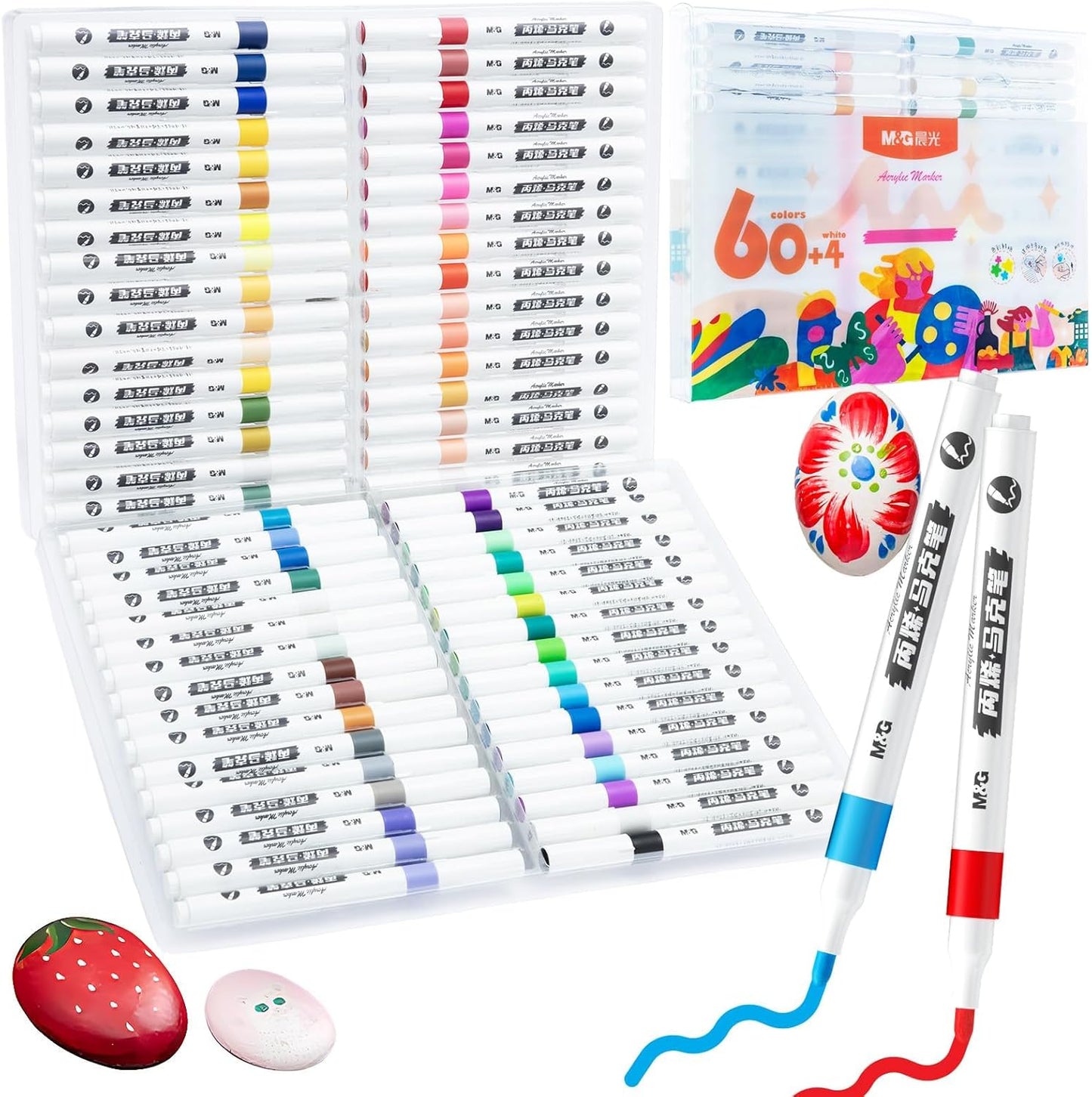 64 Colors Acrylic Paint Pens for Rock Painting and Crafts