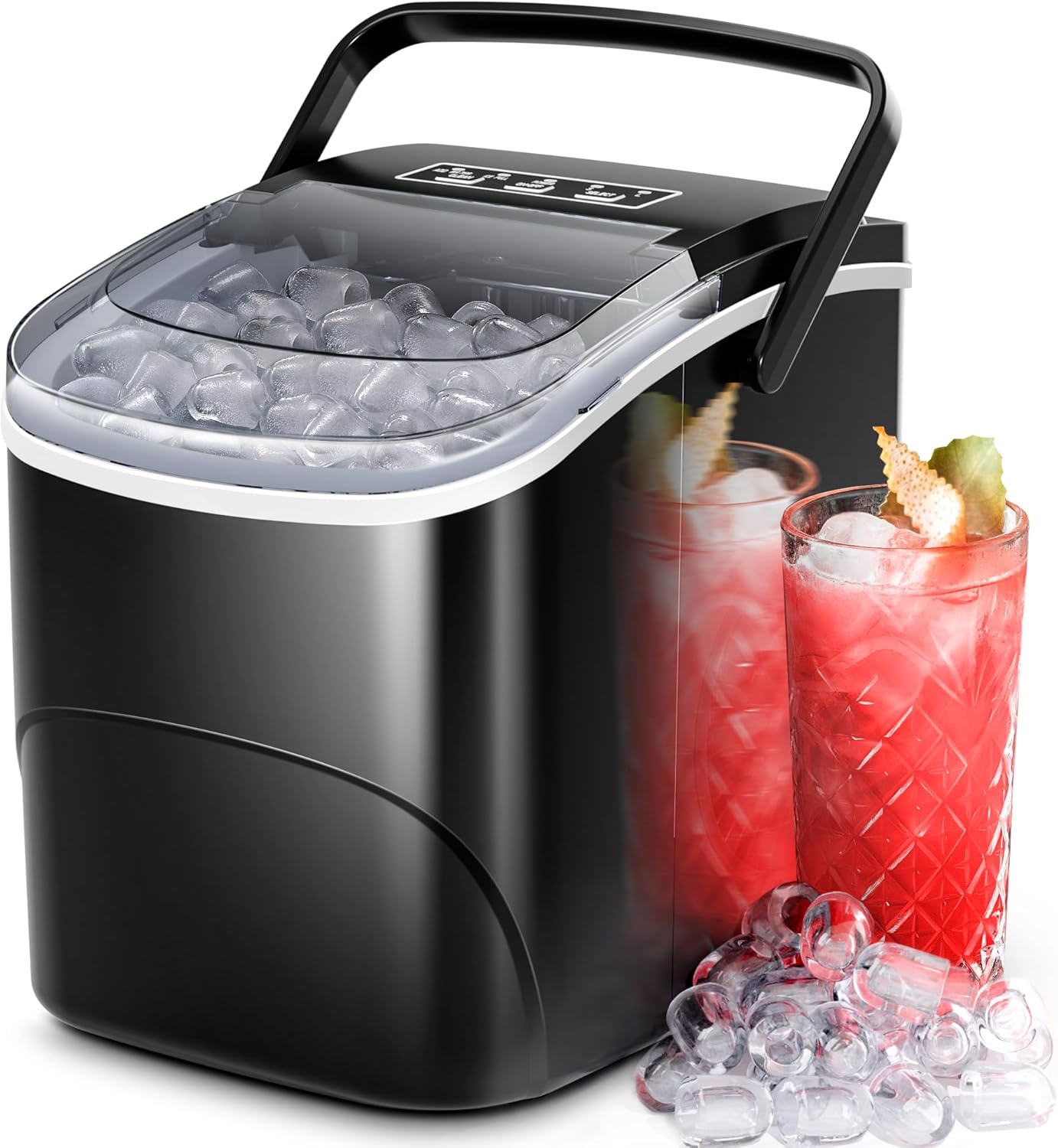 Portable Ice Maker Machine with Bullet Ice Design for Home Use