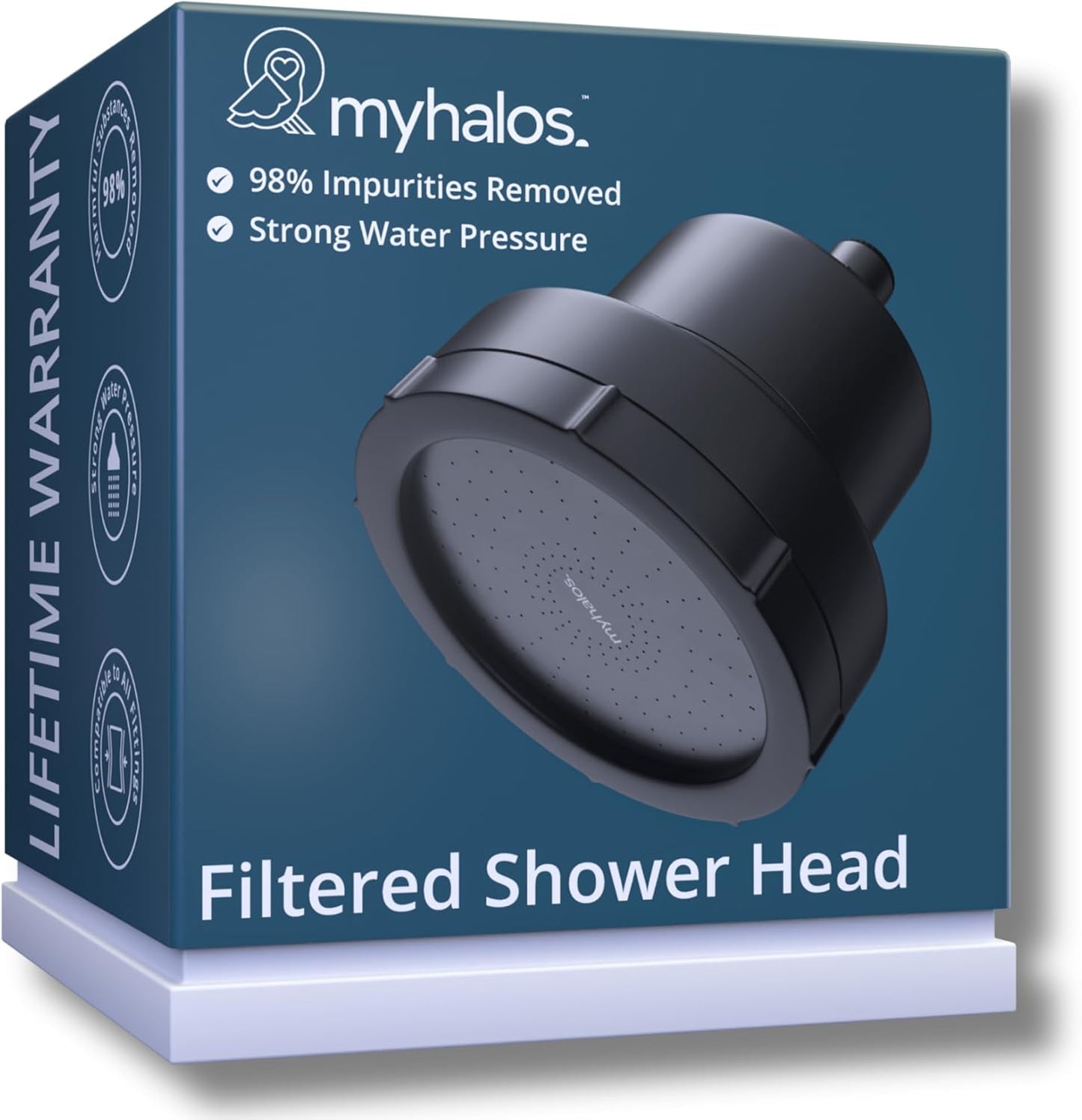 Filtered Shower Head for Hard Water - High Pressure & Easy Install