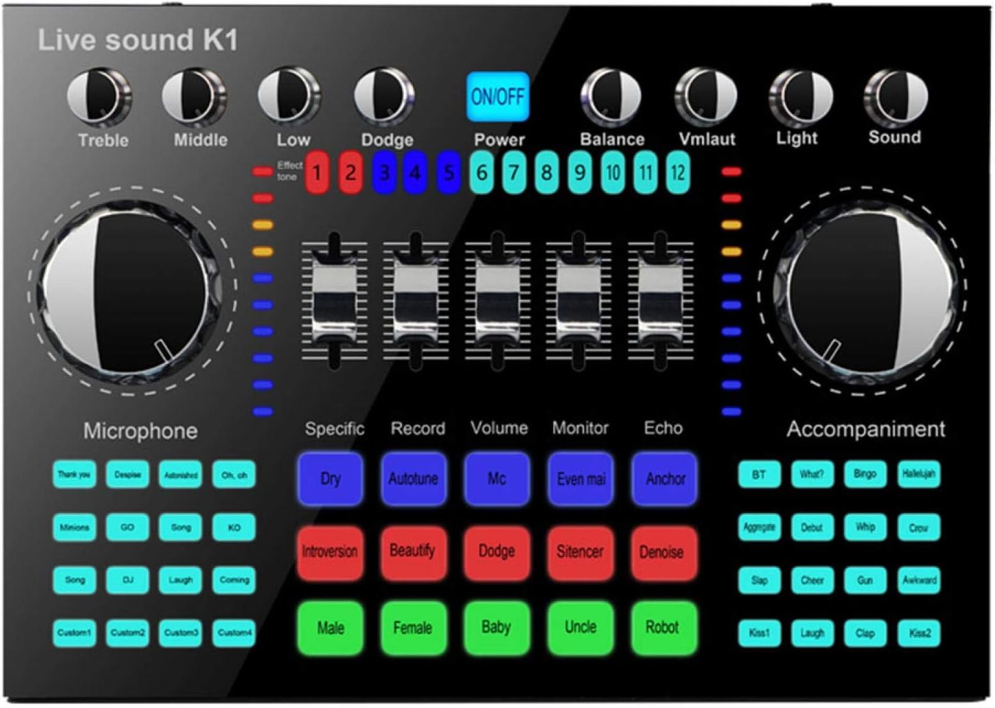 CALIDAKA Bluetooth Mini Sound Mixer Board for Live Streaming