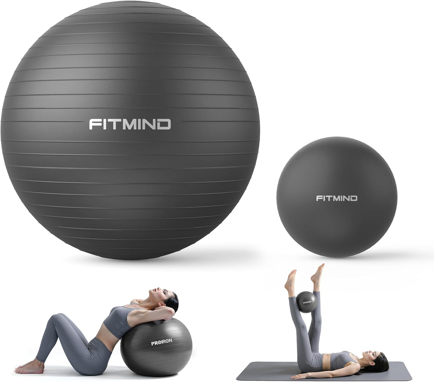 FITMIND Extra Thick Exercise Ball for Yoga and Fitness Workouts