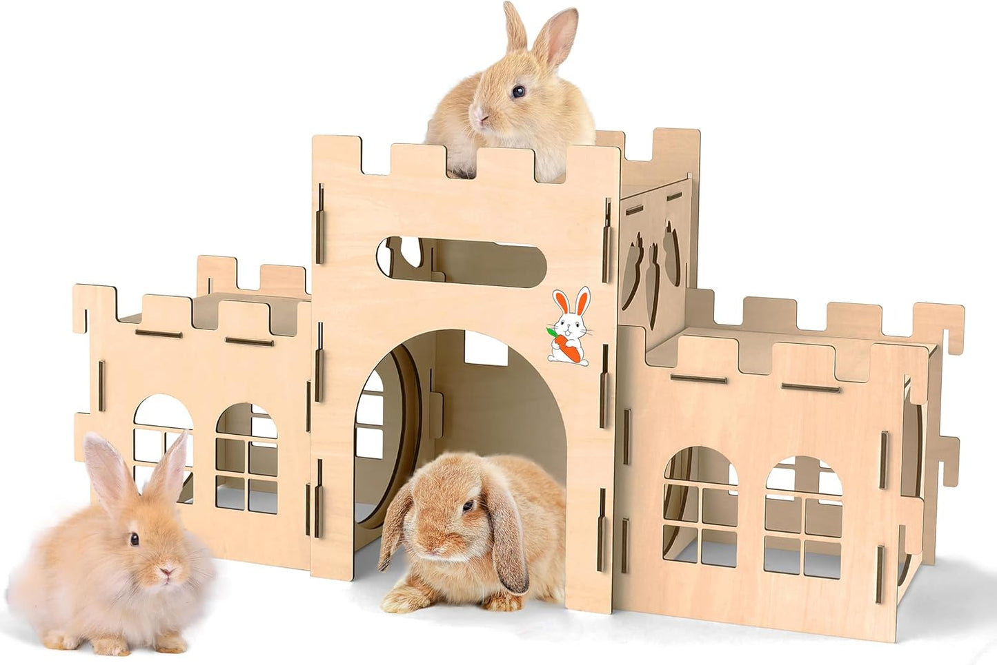 HIIMALEX Extra Large Bunny Castles Hideout for Indoor Pets