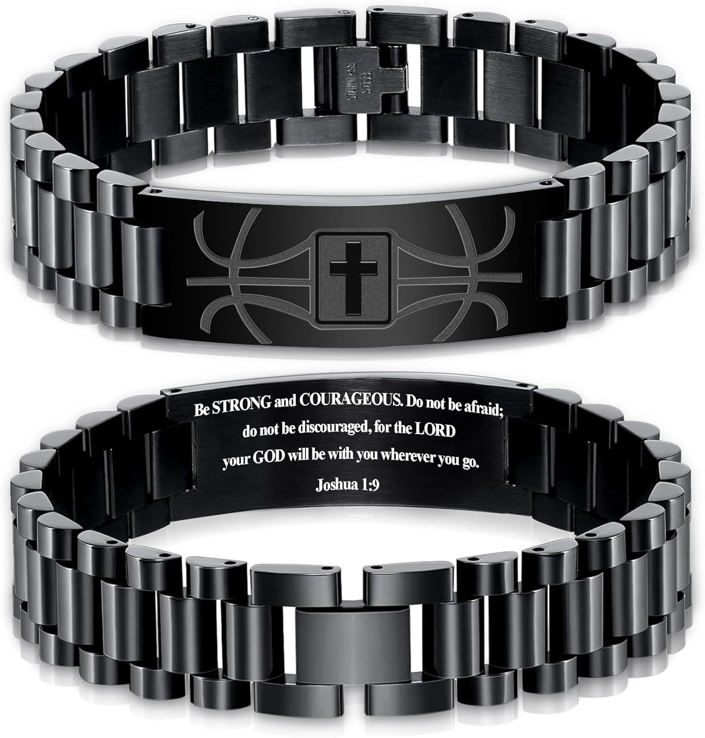 Stainless Steel Cross Bracelet - Masculine Christian Jewelry