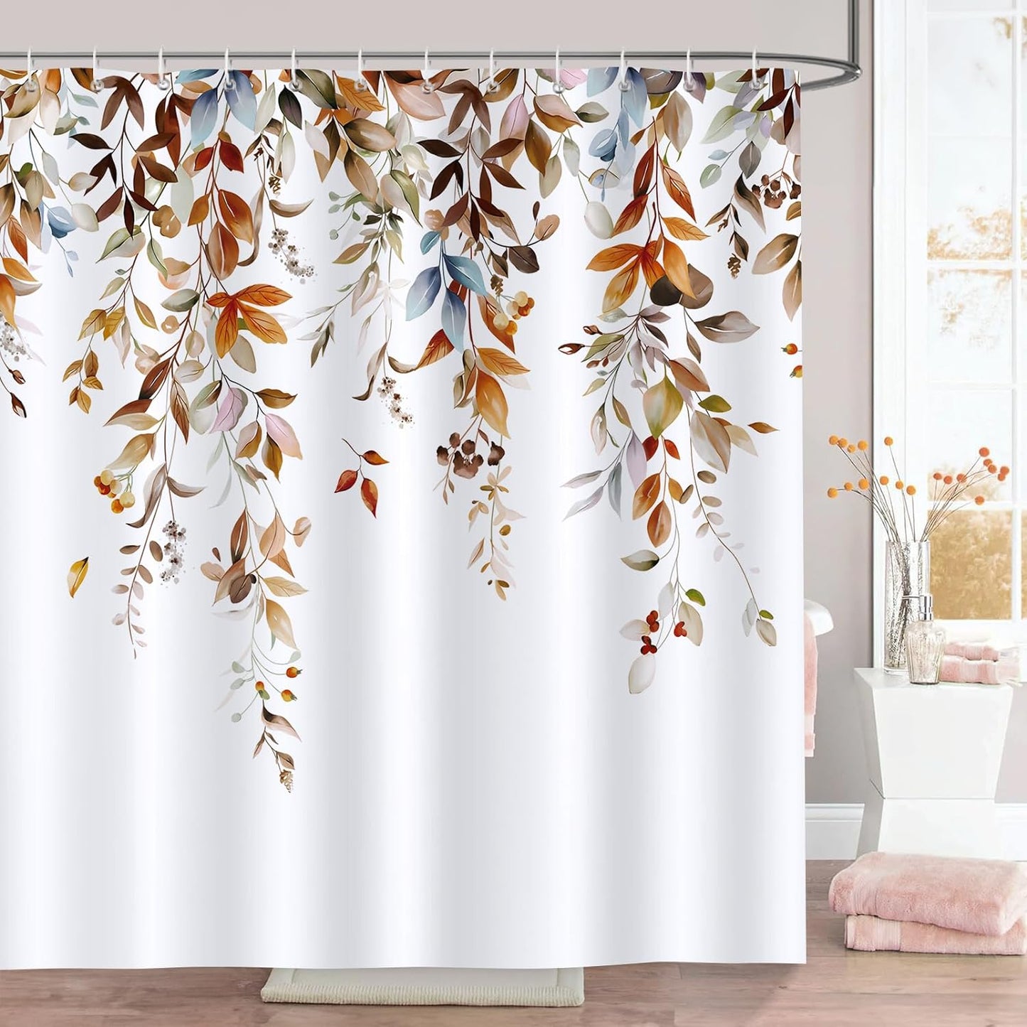 Waterproof Eucalyptus Shower Curtain Set