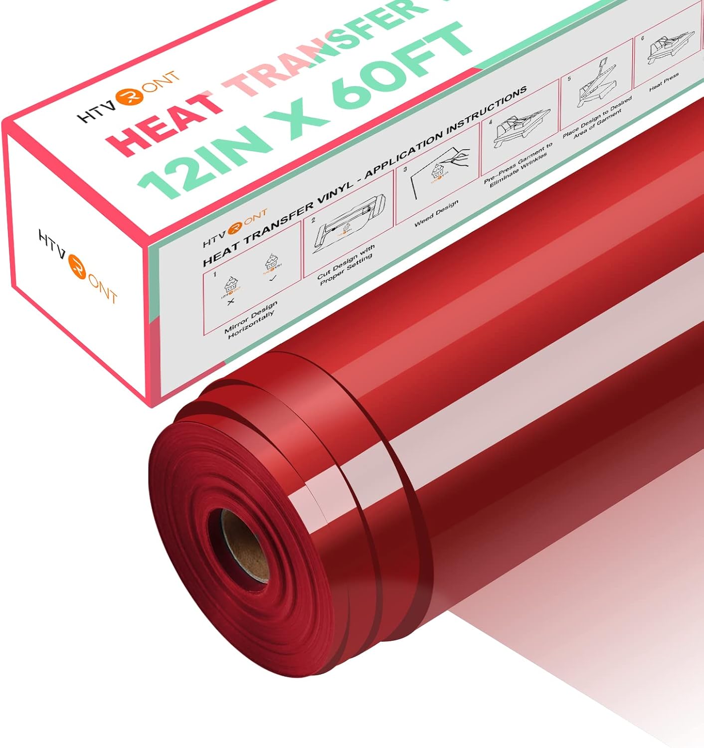 HTVRONT Heat Transfer Vinyl Red Iron on Vinyl for Easy Design