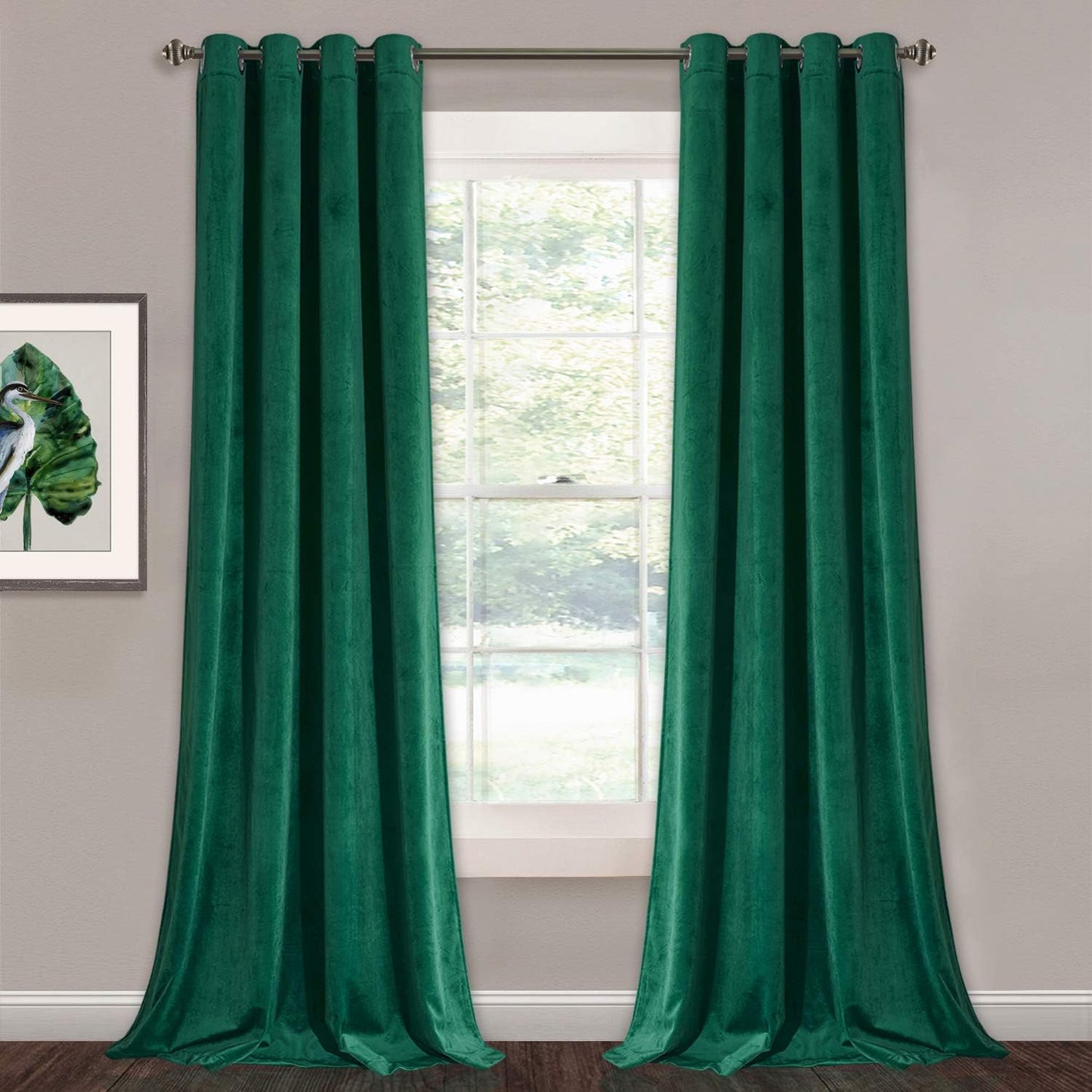 StangH Emerald Green Velvet Curtains - Luxurious Blackout Panels