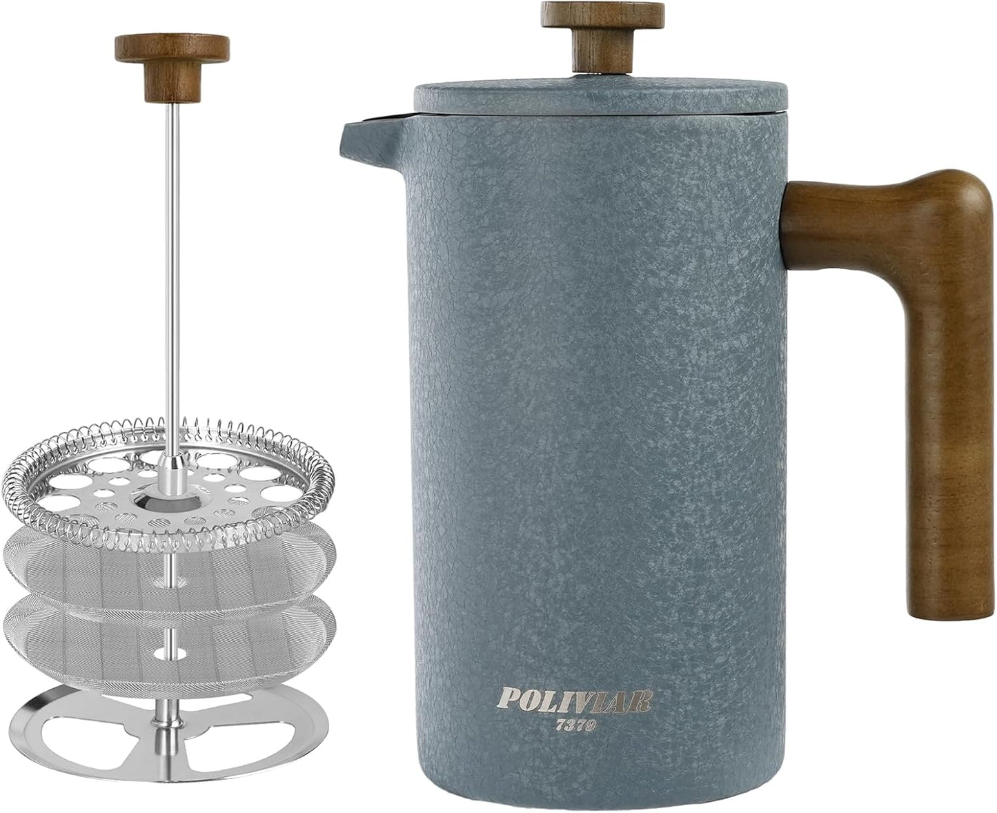 POLIVIAR French Press Coffee Maker for Perfect Brews Daily