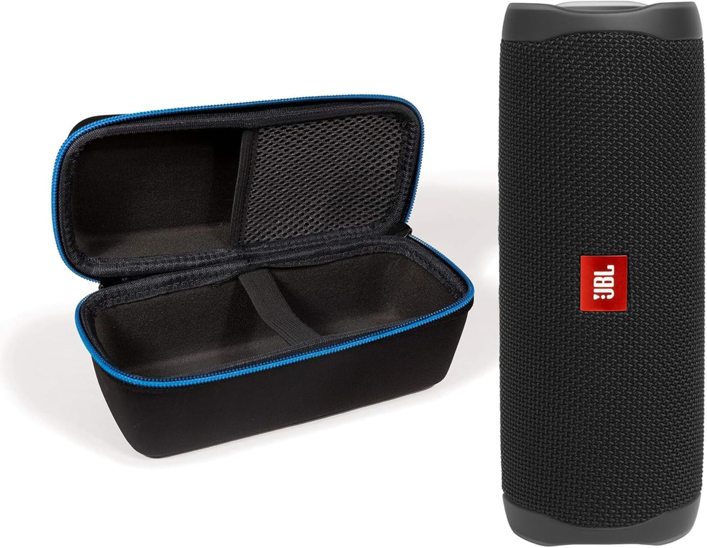 JBL Flip 5 Bundle: Black Speaker + divvi! Hardshell Case