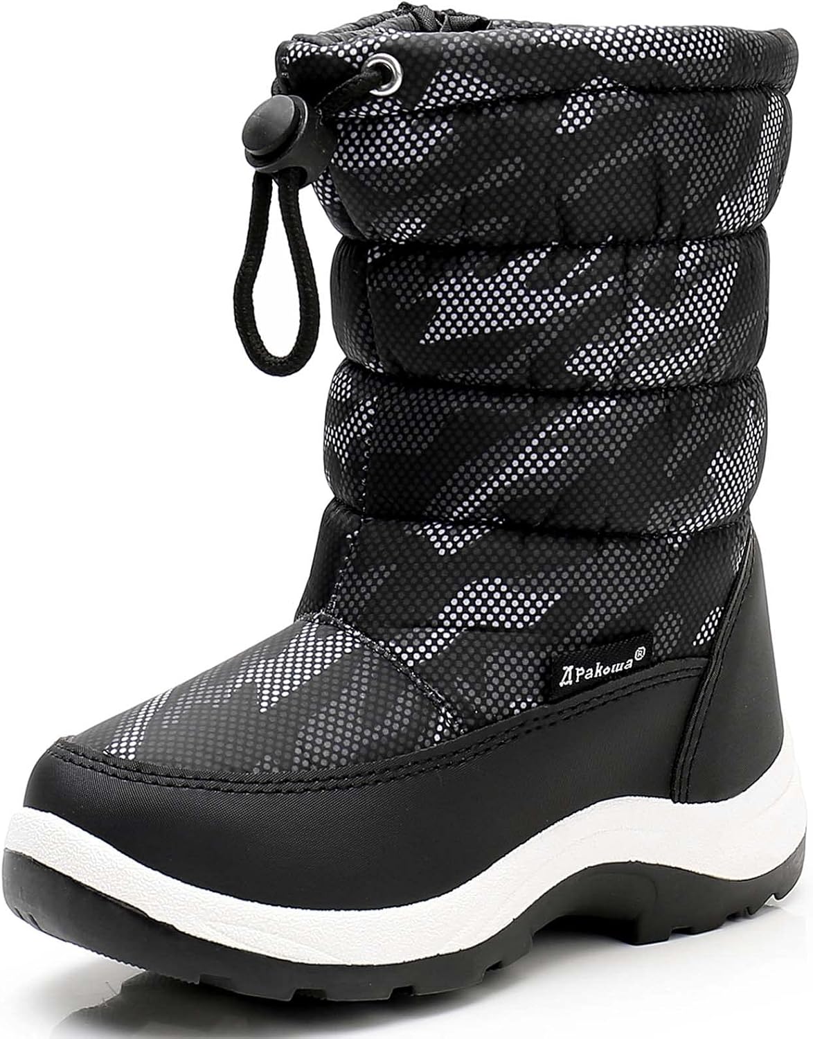 Apakowa Kids Cold Weather Water Resistant Winter Snow Boots