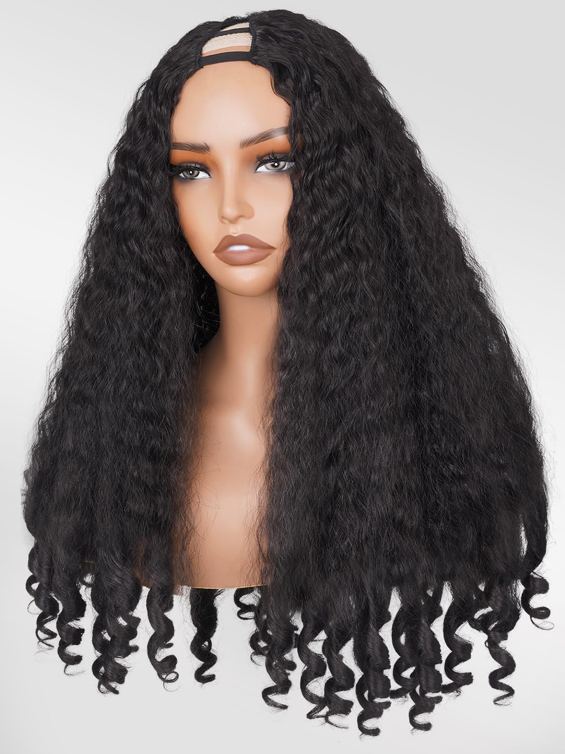 Afro Wig V Part Kinky Curly Wigs for Black Women, 22 Inch